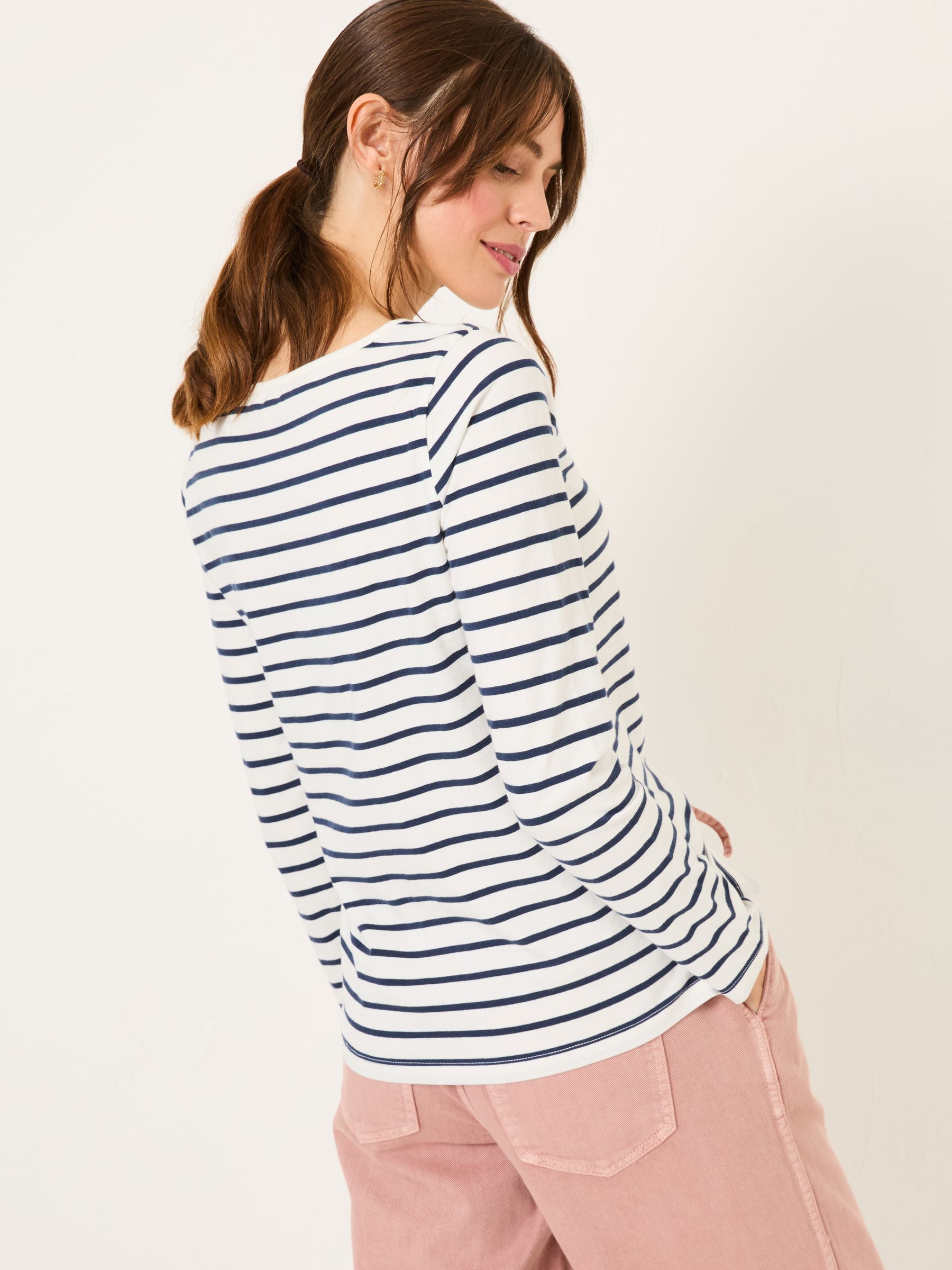Breton Ivory 100% Cotton Long Sleeve T-Shirt - Image 2 of 5