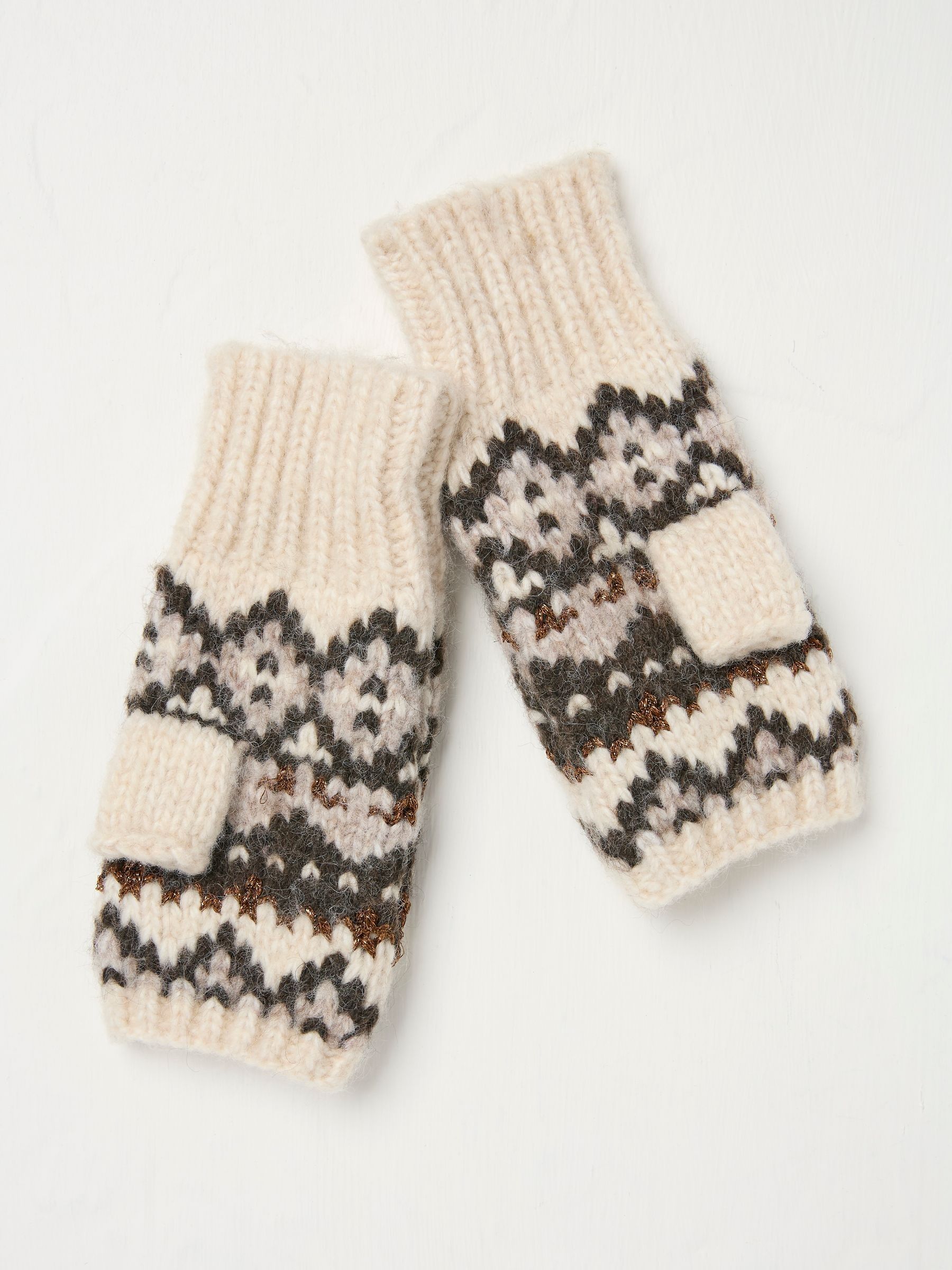 Ivory Fairisle Pattern Cuffs - Image 2 of 2