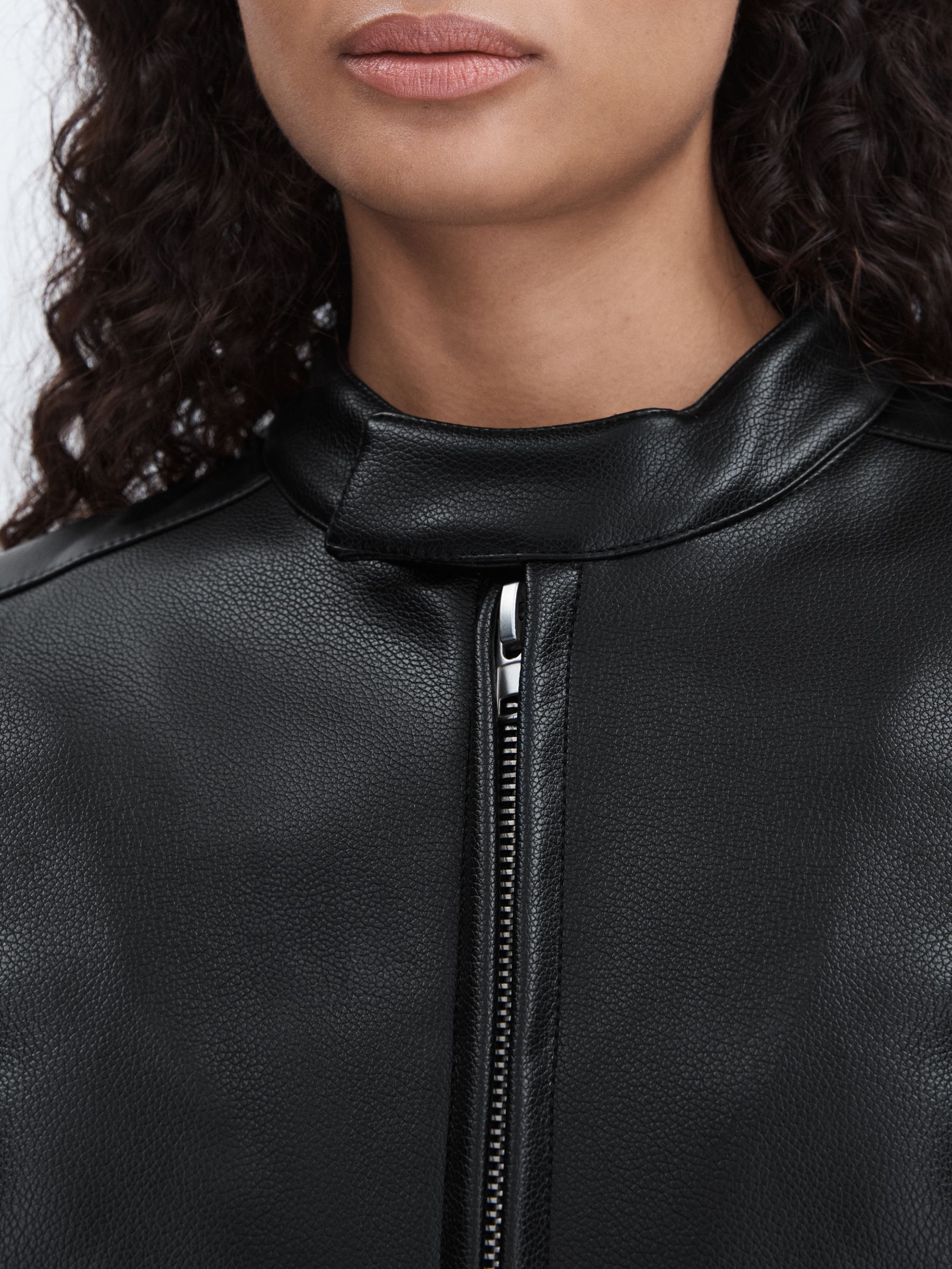 Good American Faux-Leather Moto Jacket in Black - Image 4 of 6