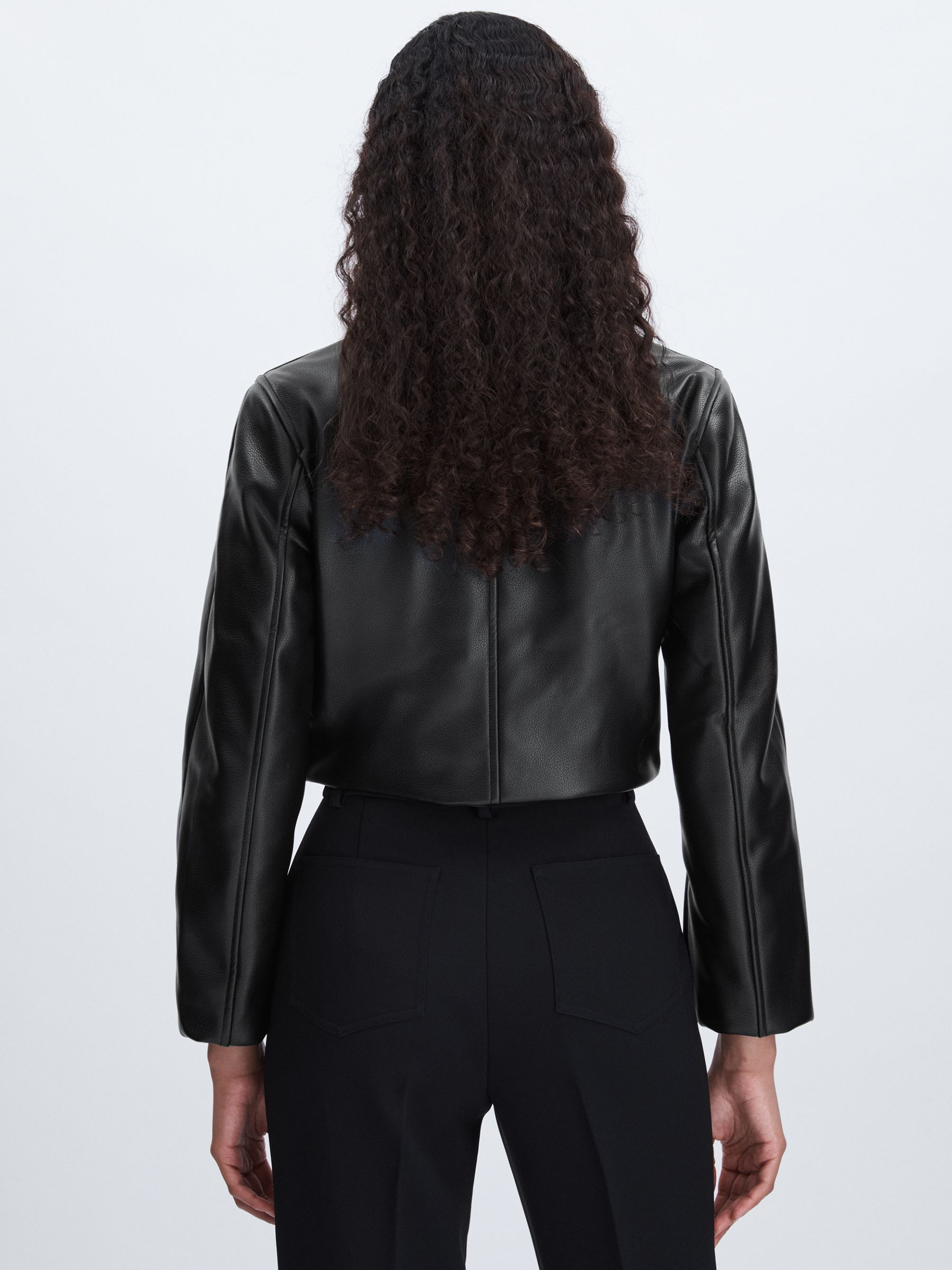 Good American Faux-Leather Moto Jacket in Black - Image 5 of 6