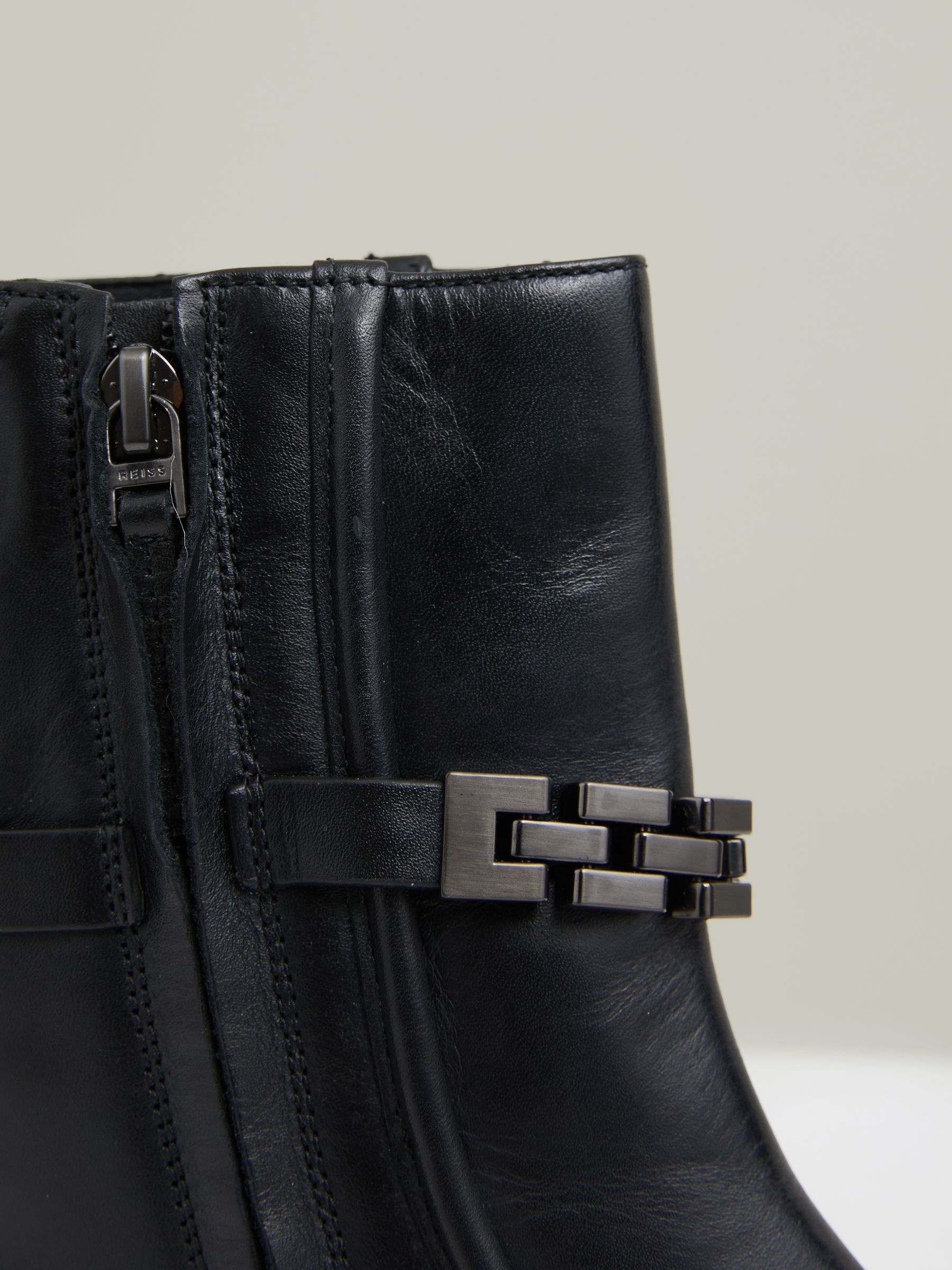 Chain Embellished Ankle Boots in Black - Image 4 of 5