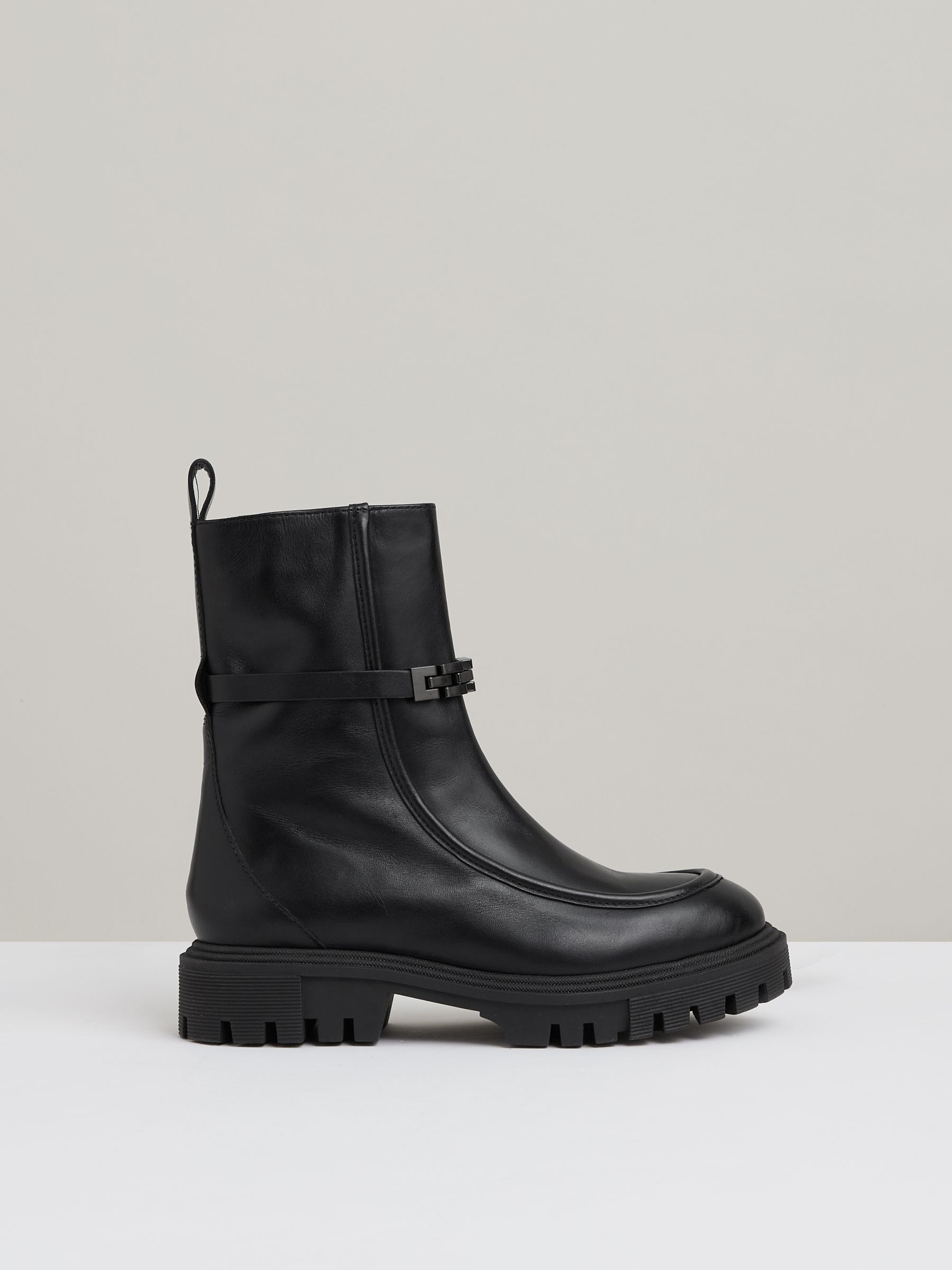 Chain Embellished Ankle Boots in Black - Image 6 of 8