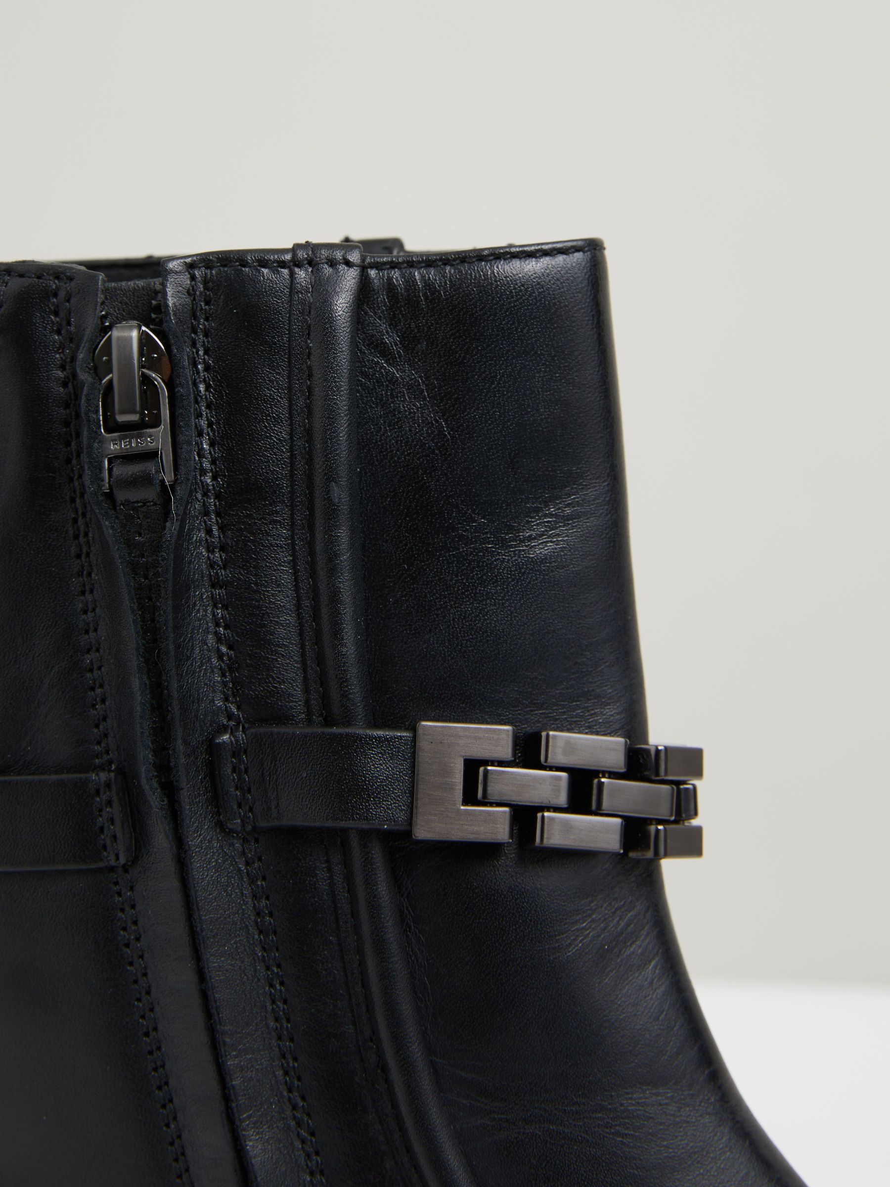 Chain Embellished Ankle Boots in Black - Image 8 of 8