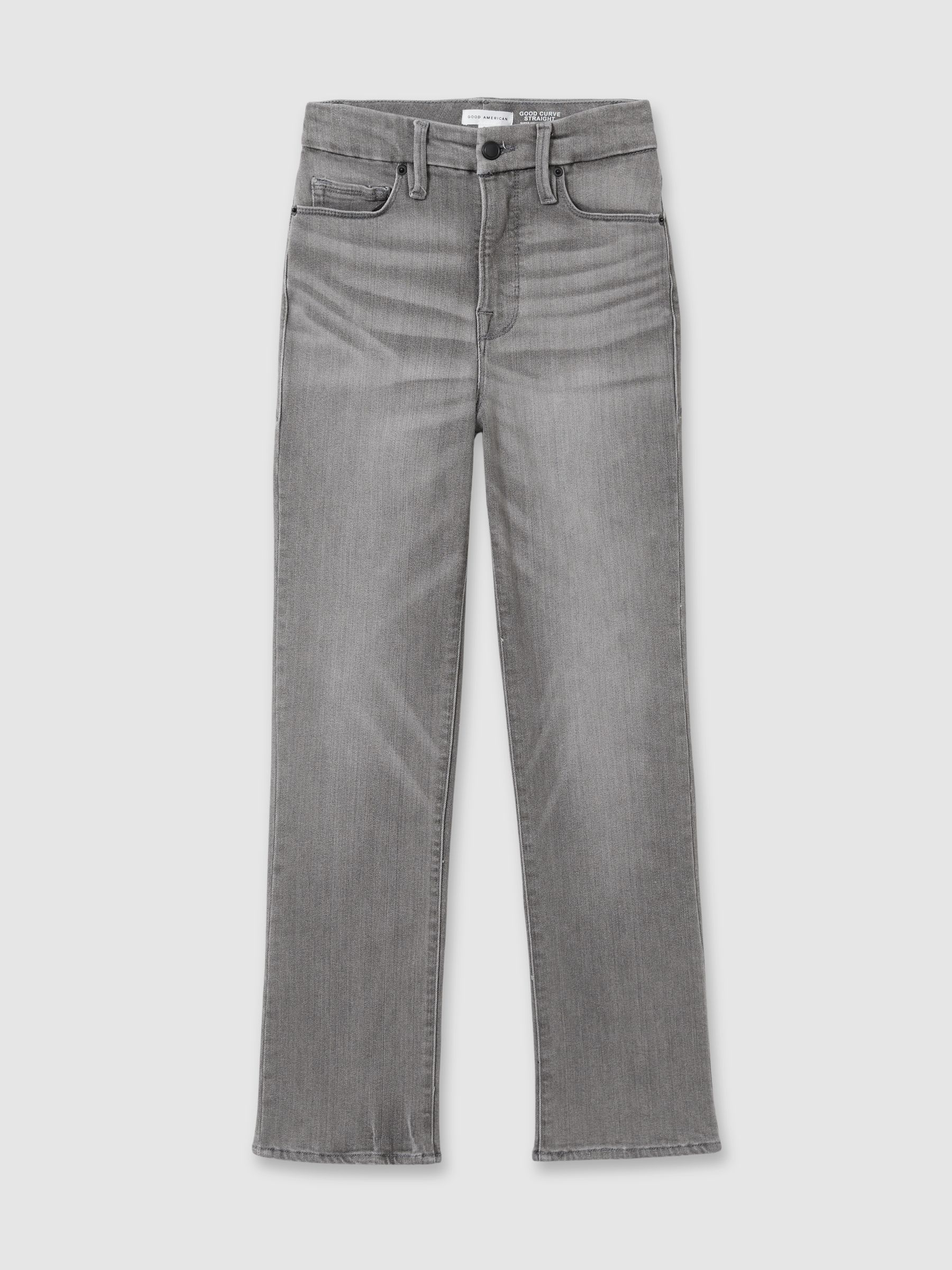 Good American Straight-Leg Jeans in Washed Grey - Image 2 of 6