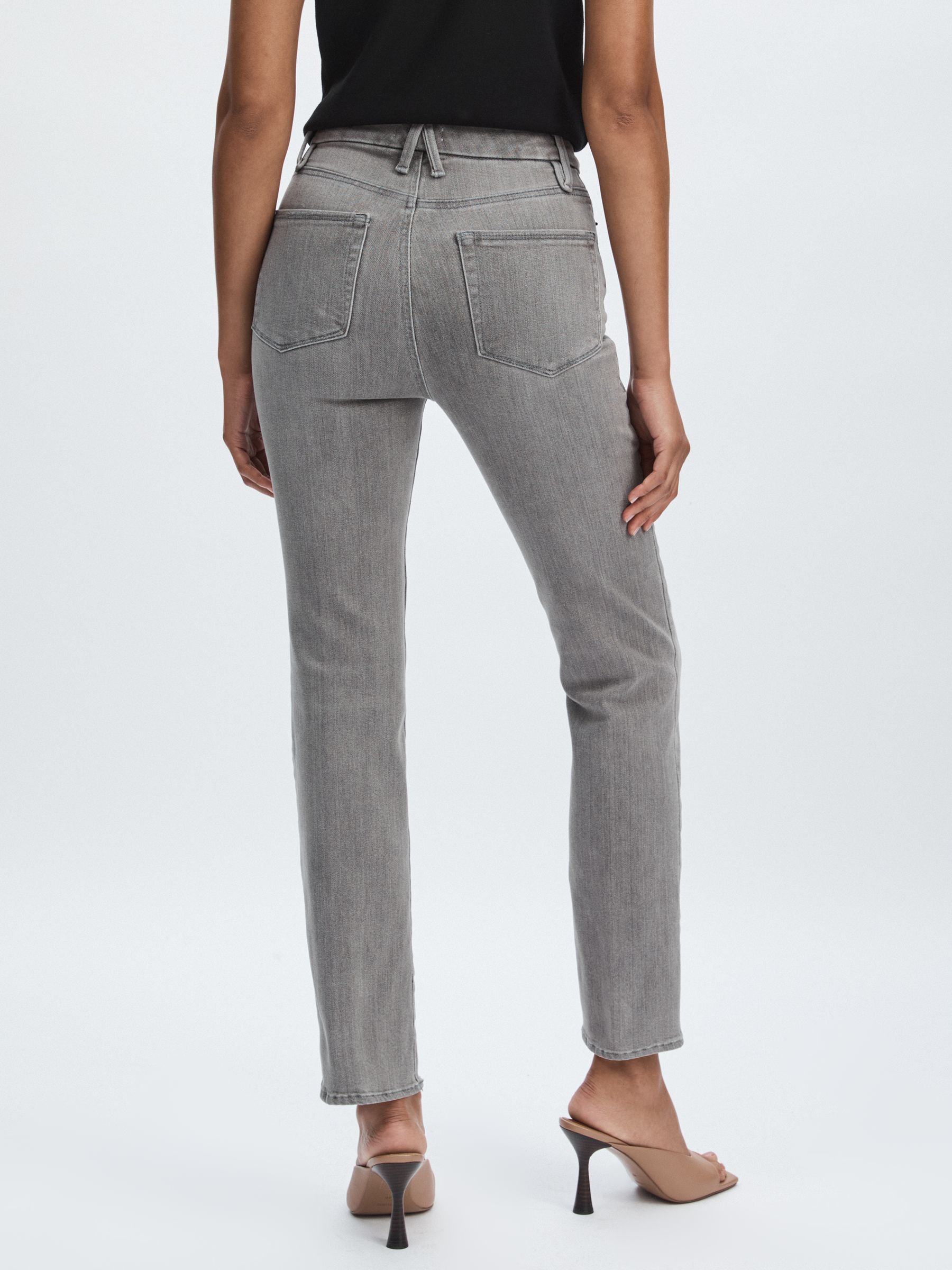 Good American Straight-Leg Jeans in Washed Grey - Image 5 of 6