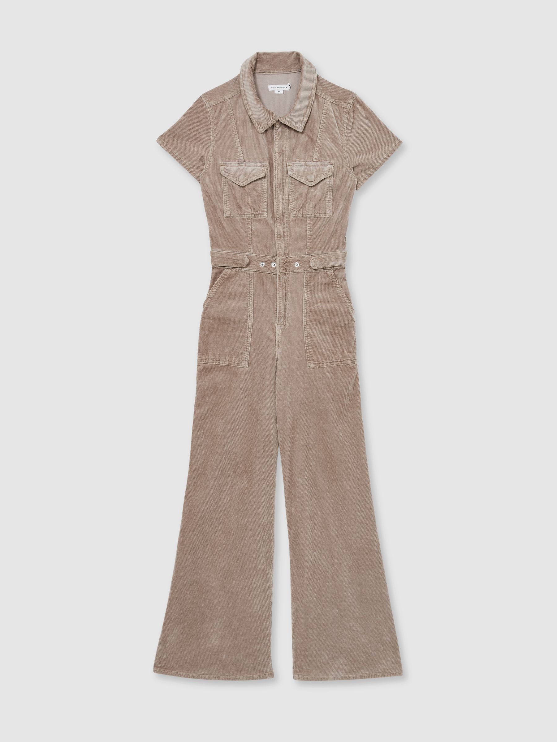 Corduroy Palazzo Jumpsuit in Beige - Image 2 of 6