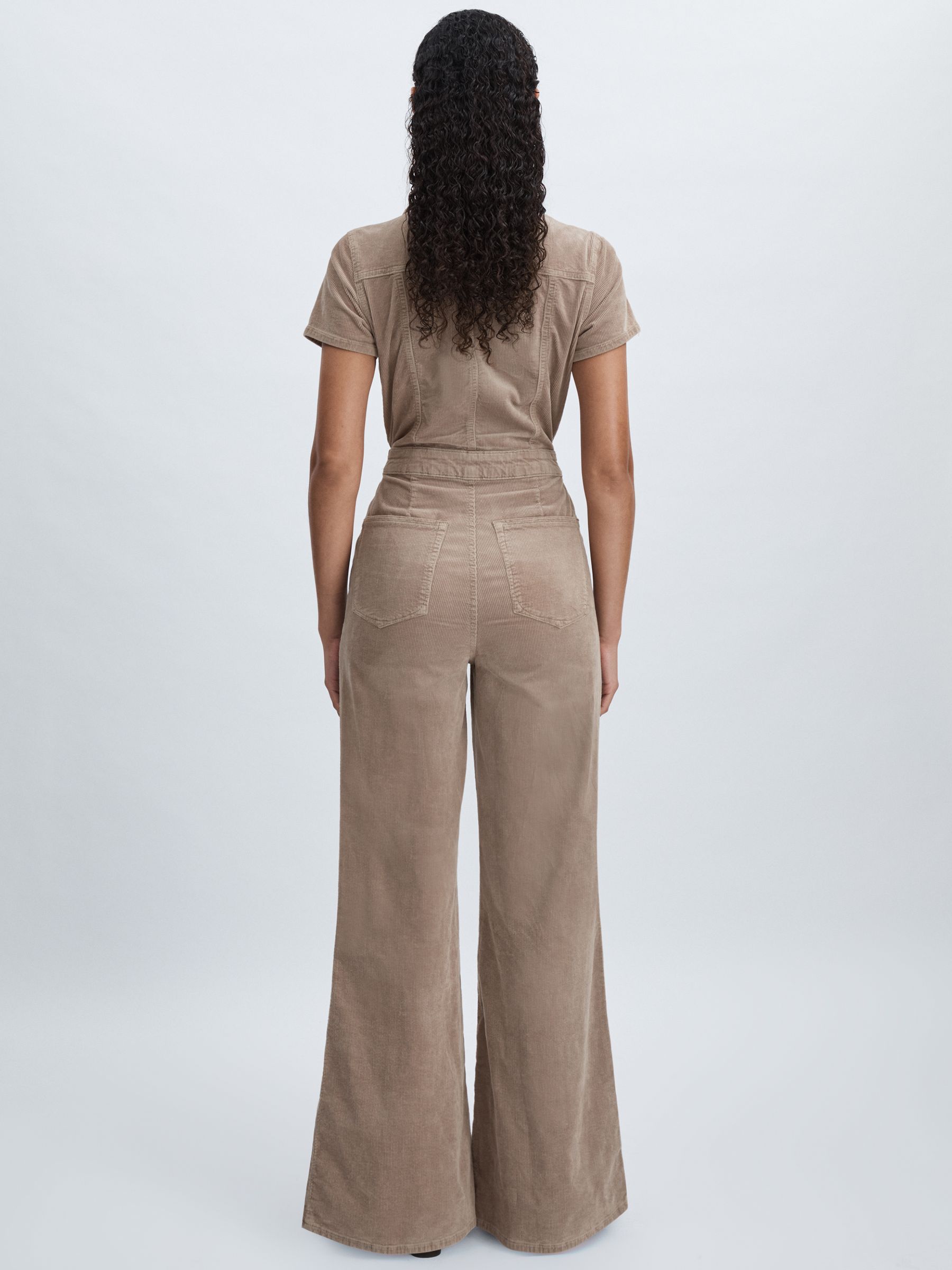 Corduroy Palazzo Jumpsuit in Beige - Image 5 of 6