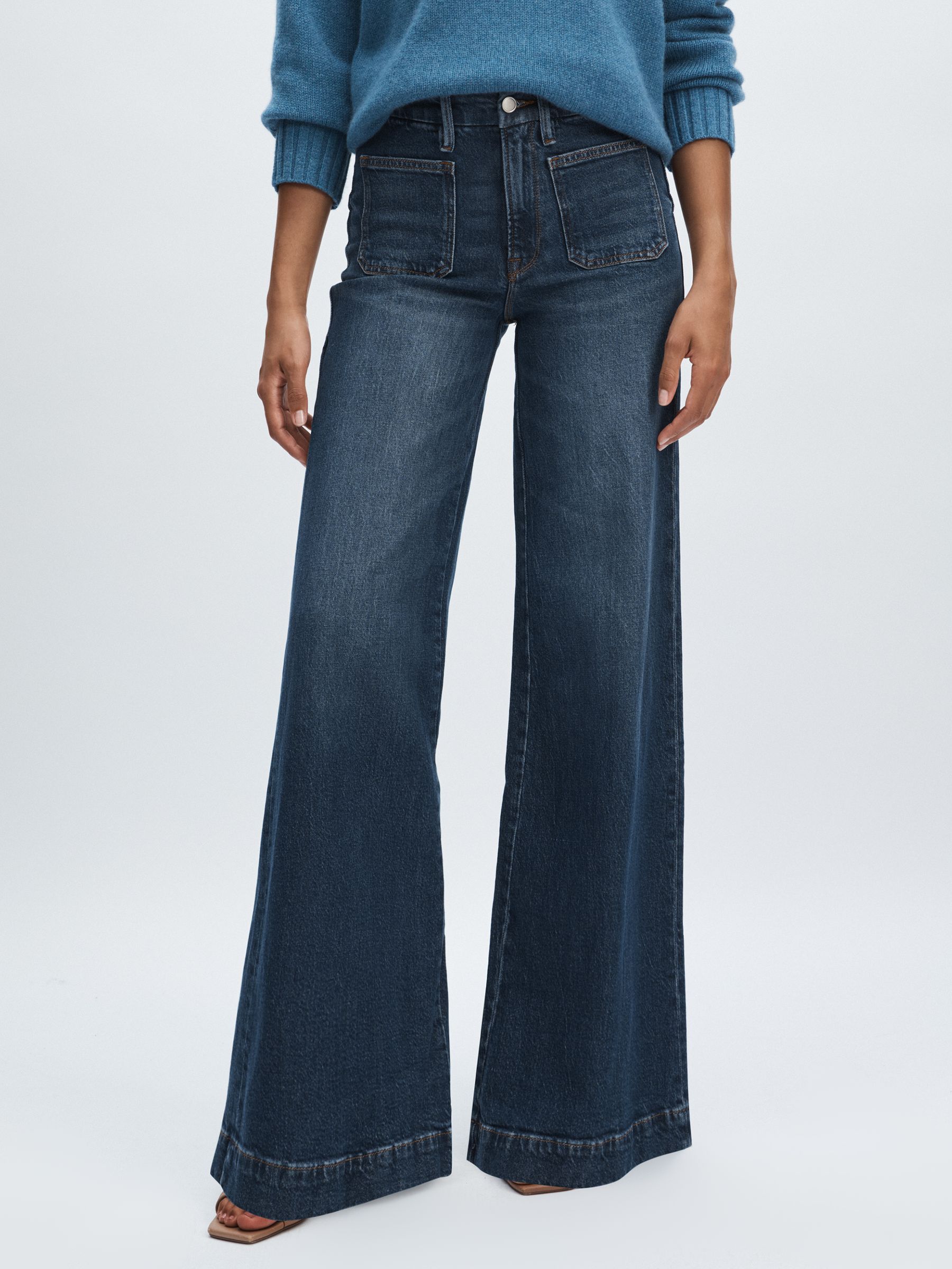 Good American High-Rise Palazzo Jeans in Indigo - Image 3 of 6