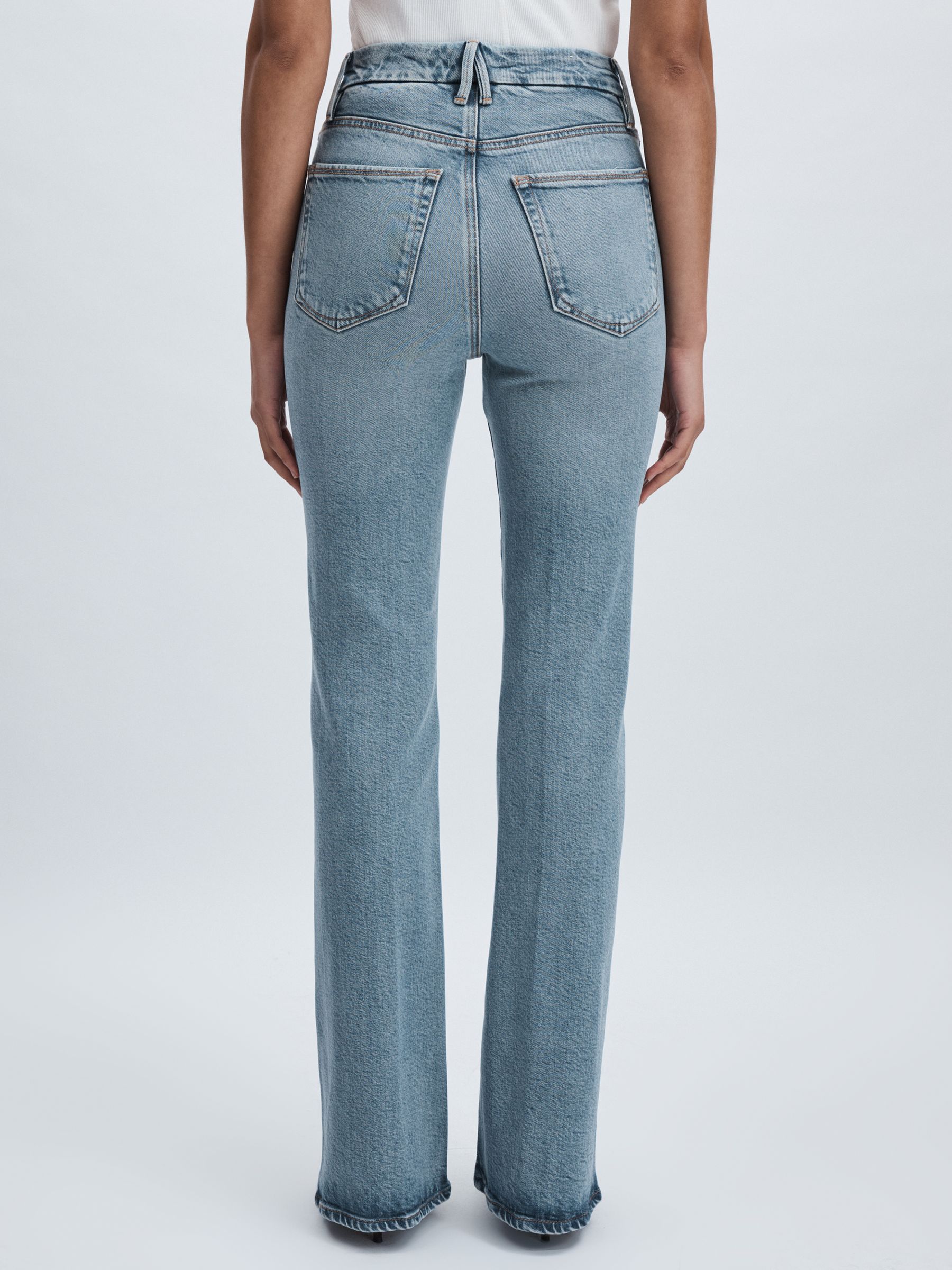 Twisted-Outseam Bootcut Jeans in Washed Blue - Image 6 of 7