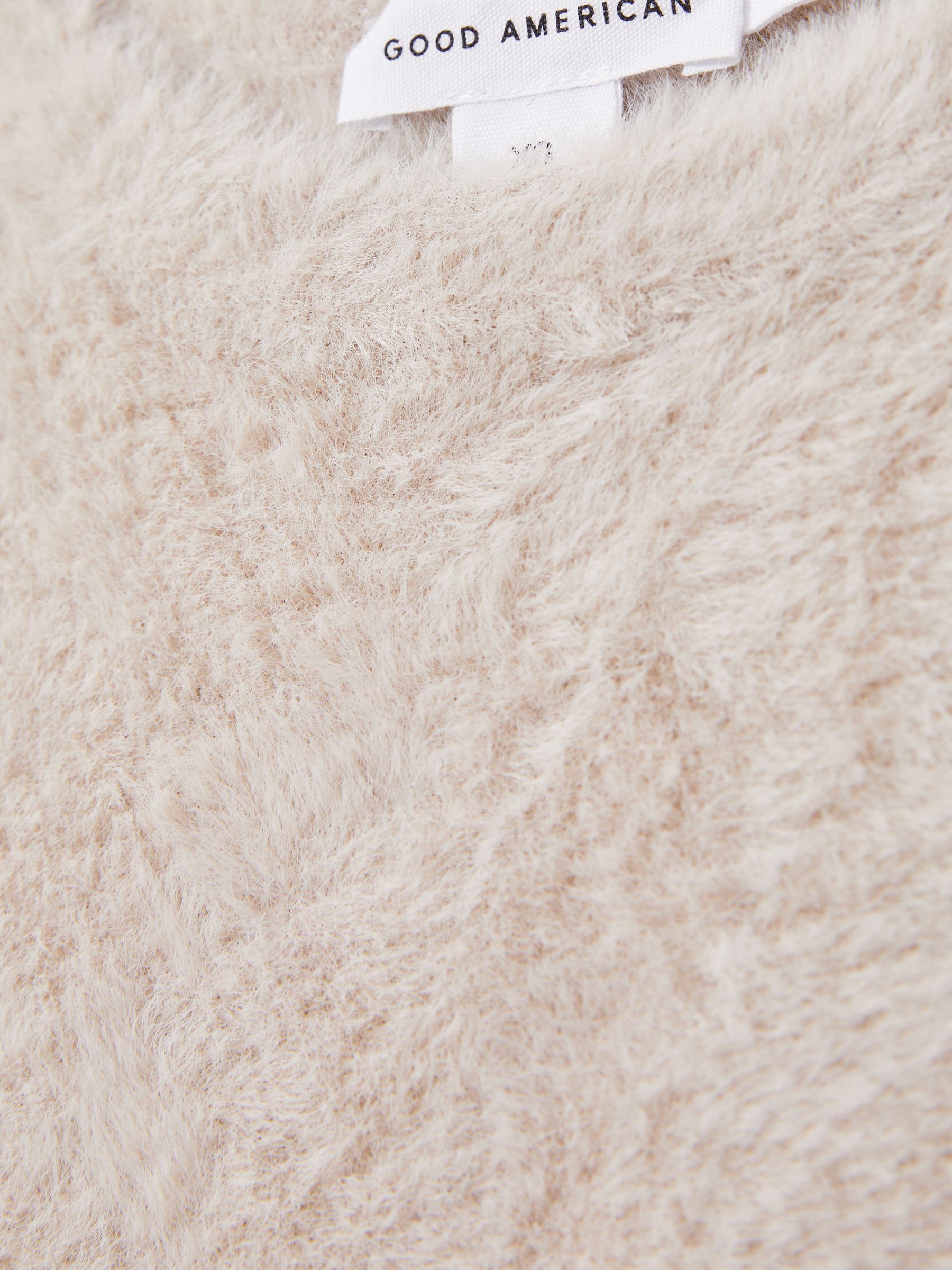 Good American Furry Cropped T-Shirt in Beige - Image 7 of 7