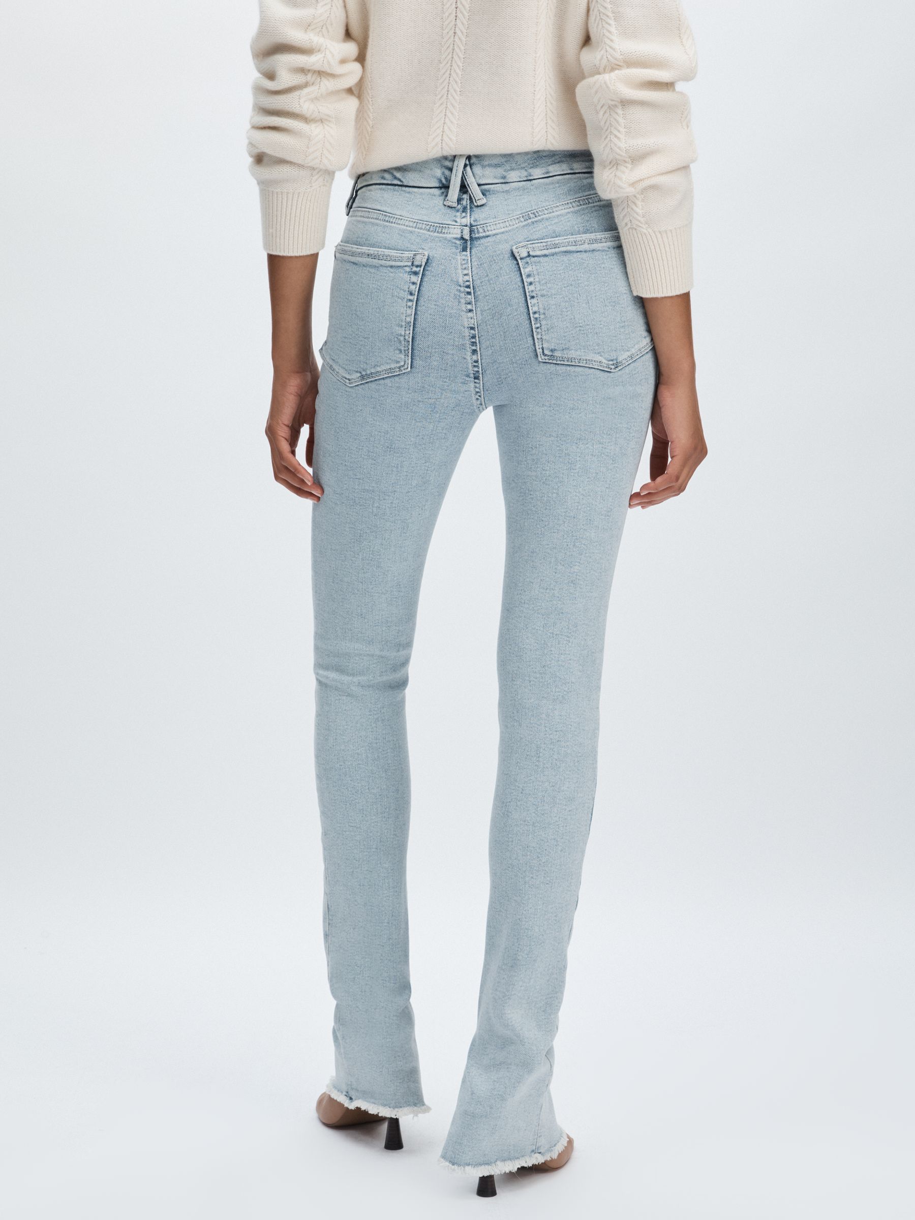 Good American Split-Hem Skinny Jeans in Light Blue - Image 5 of 6