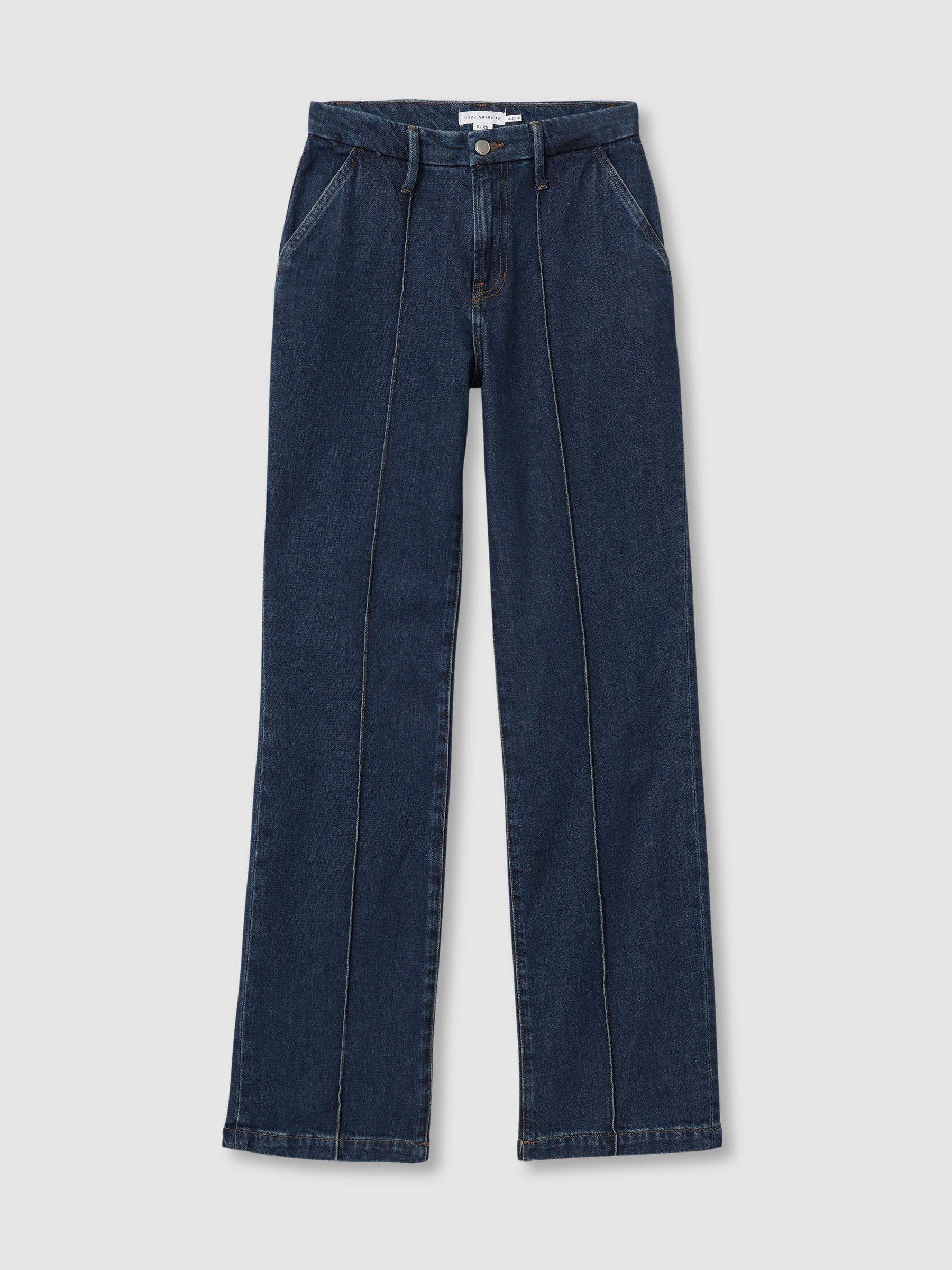 Good American Straight-Leg Trouser Jeans in Indigo Blue - Image 2 of 7