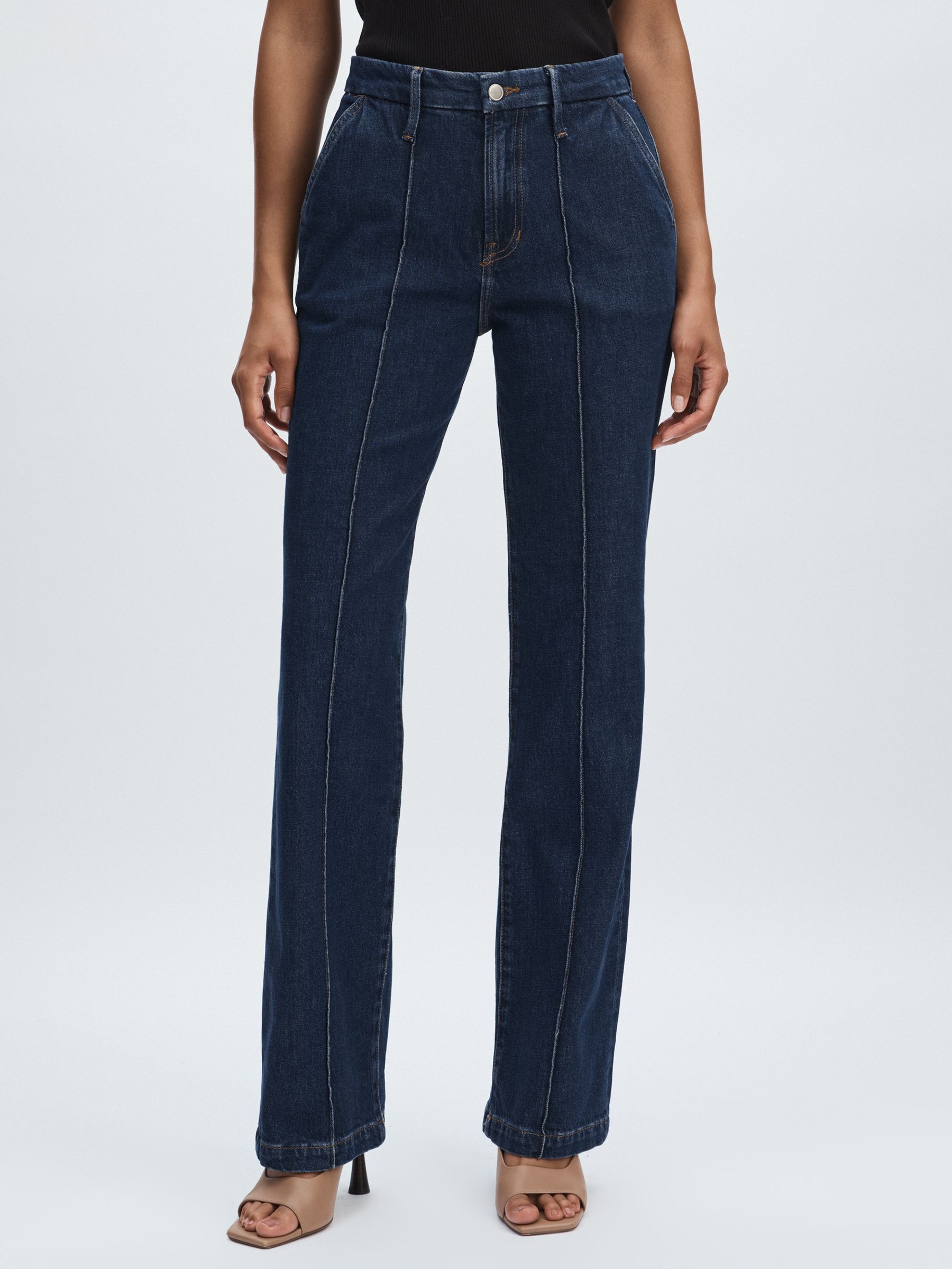 Good American Straight-Leg Trouser Jeans in Indigo Blue - Image 3 of 7