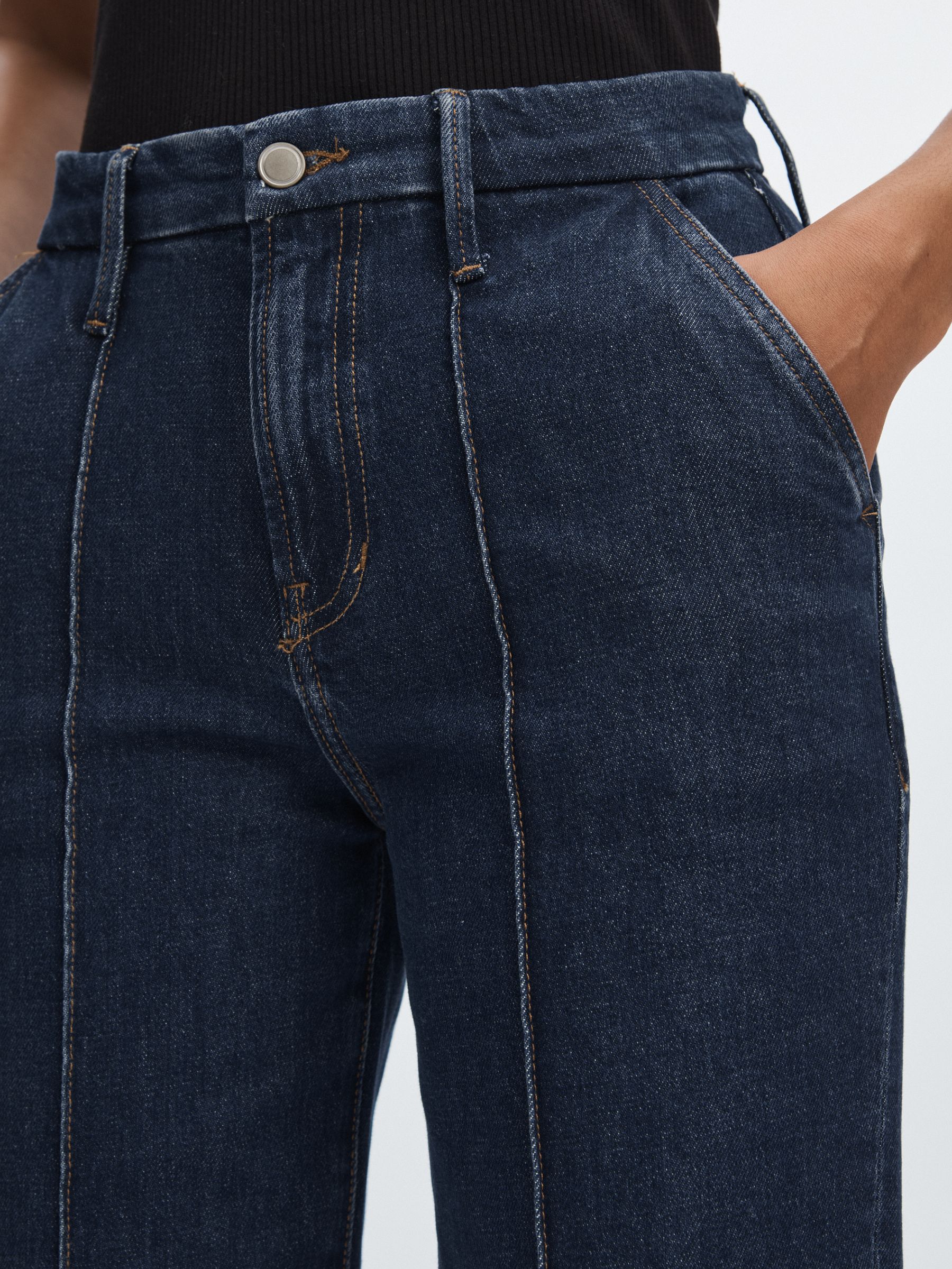 Good American Straight-Leg Trouser Jeans in Indigo Blue - Image 4 of 7