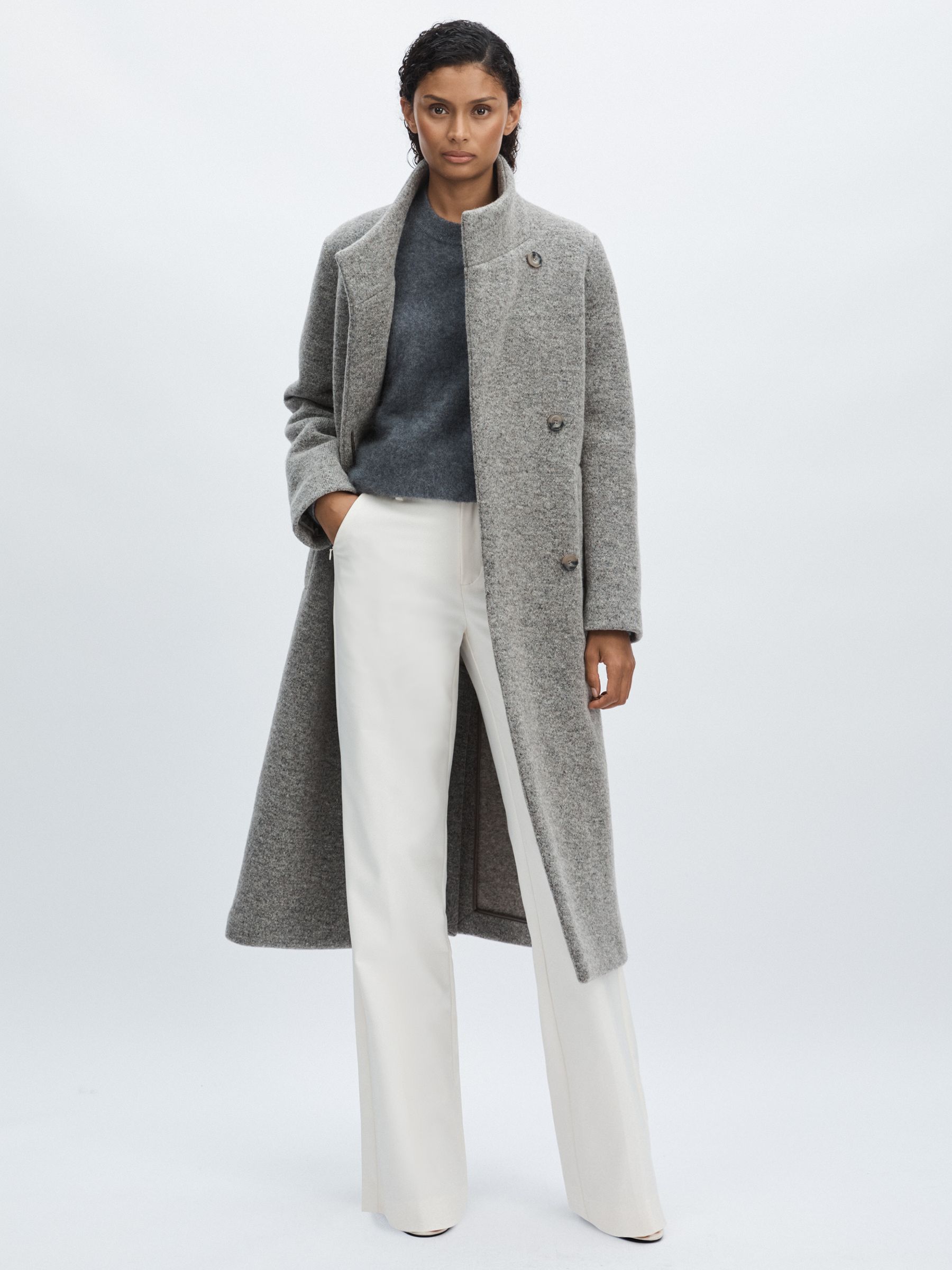 Good American Straight-Leg Trousers in Ivory - Image 1 of 6