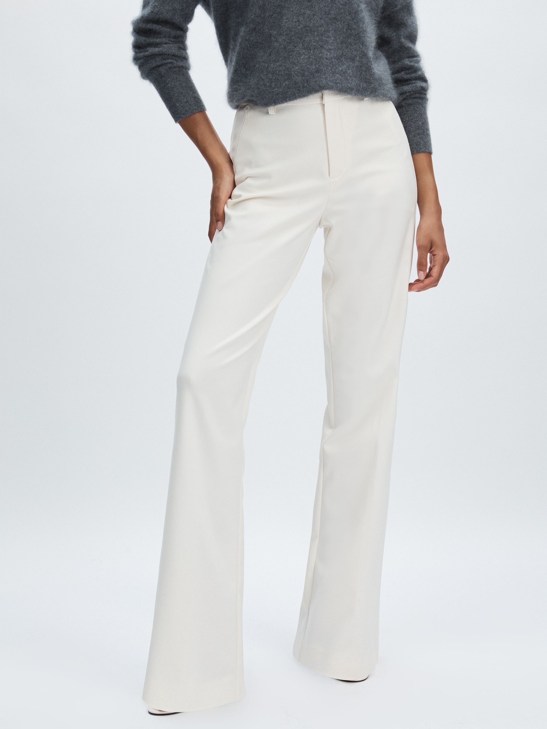 Good American Straight-Leg Trousers in Ivory - Image 3 of 6