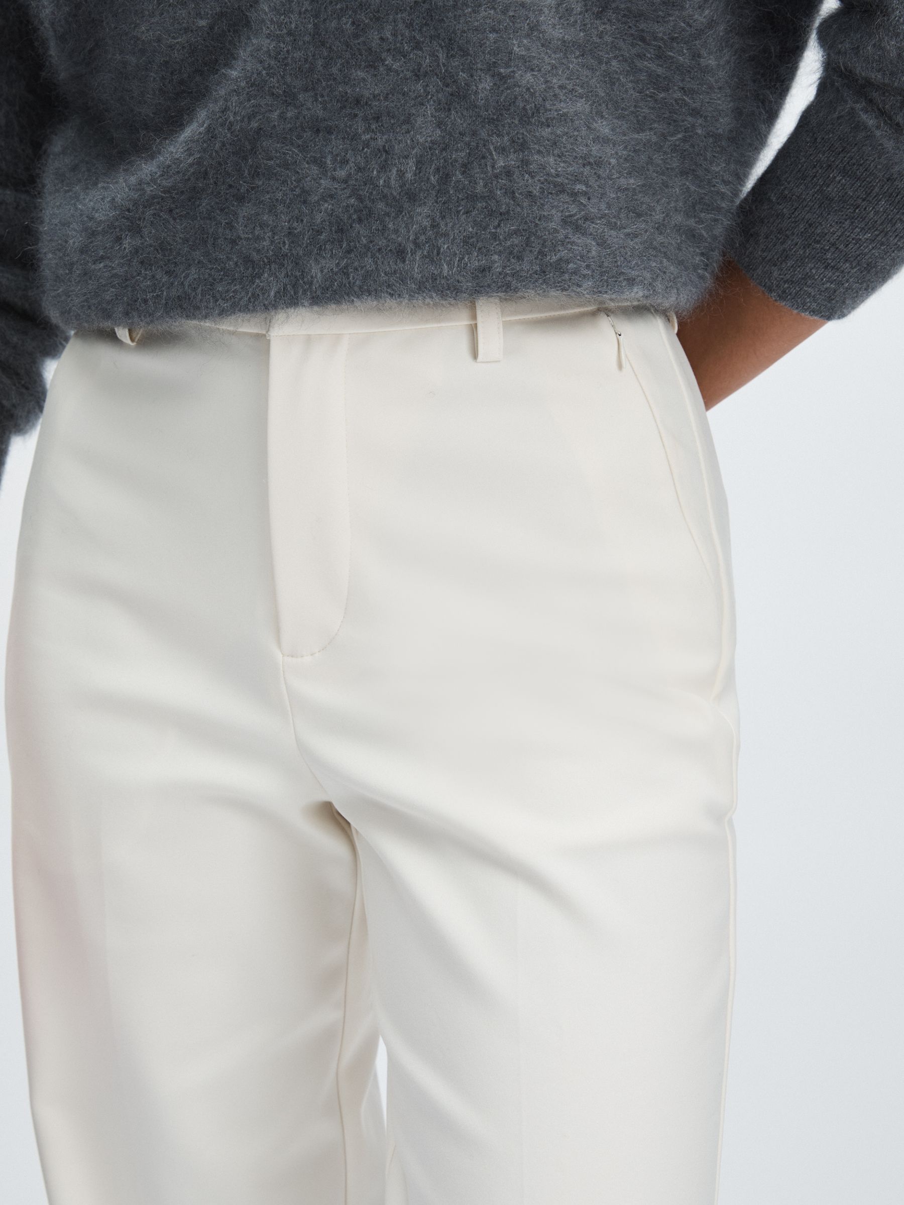 Good American Straight-Leg Trousers in Ivory - Image 4 of 6