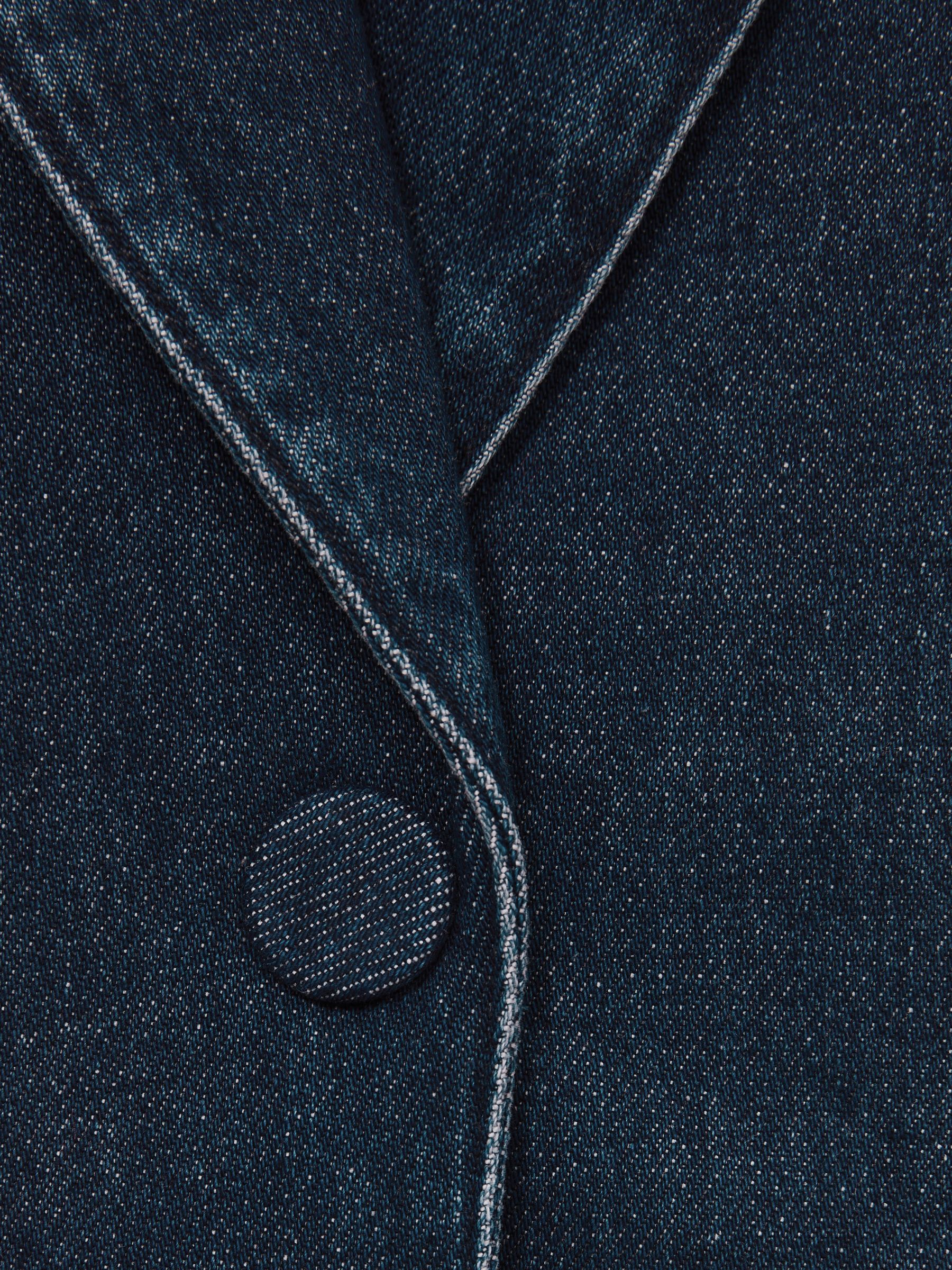 Denim Sculpted Blazer in Navy - Image 7 of 7