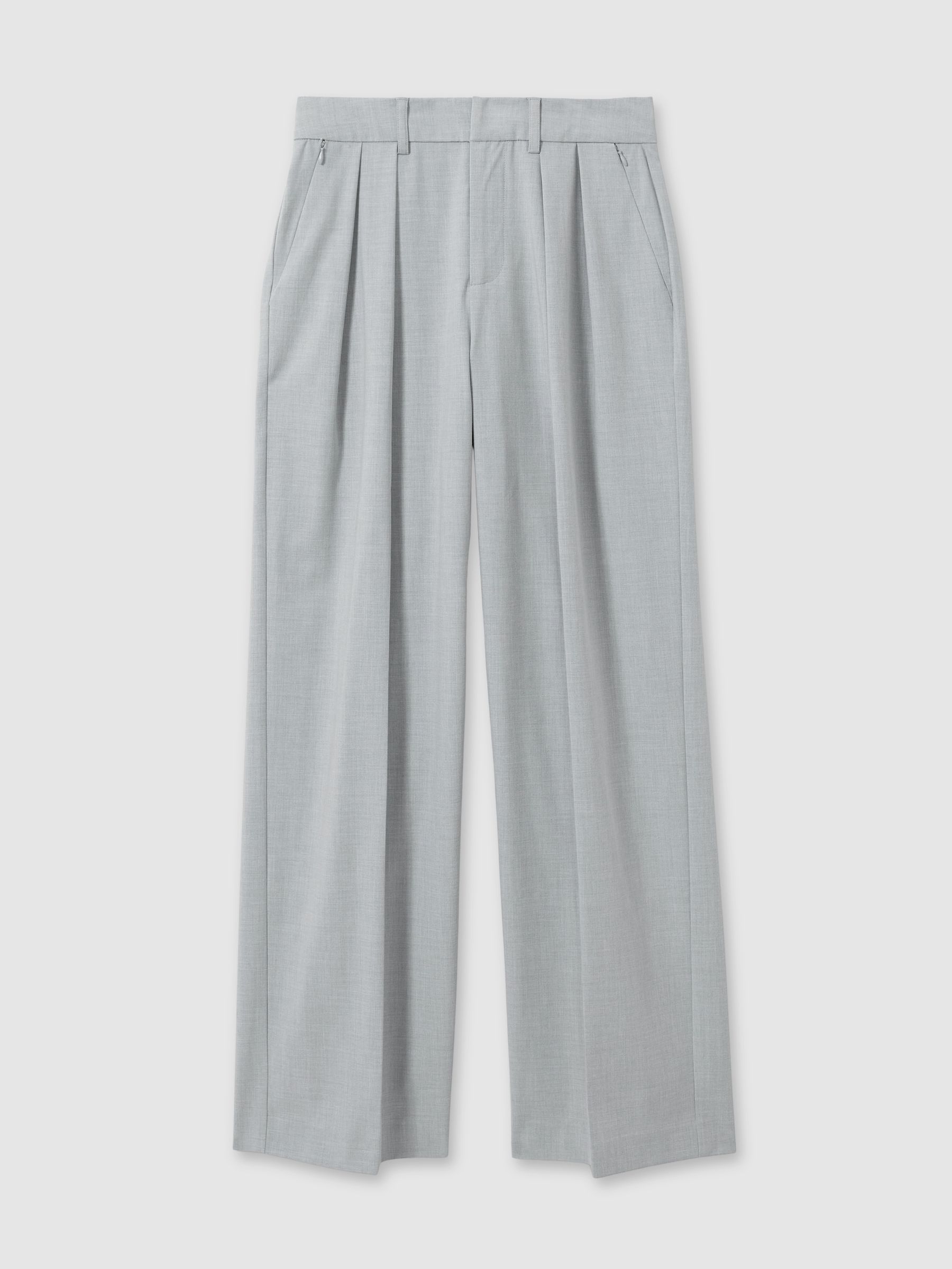 Pleated Sharkskin Suit Trousers in Grey - Image 2 of 6