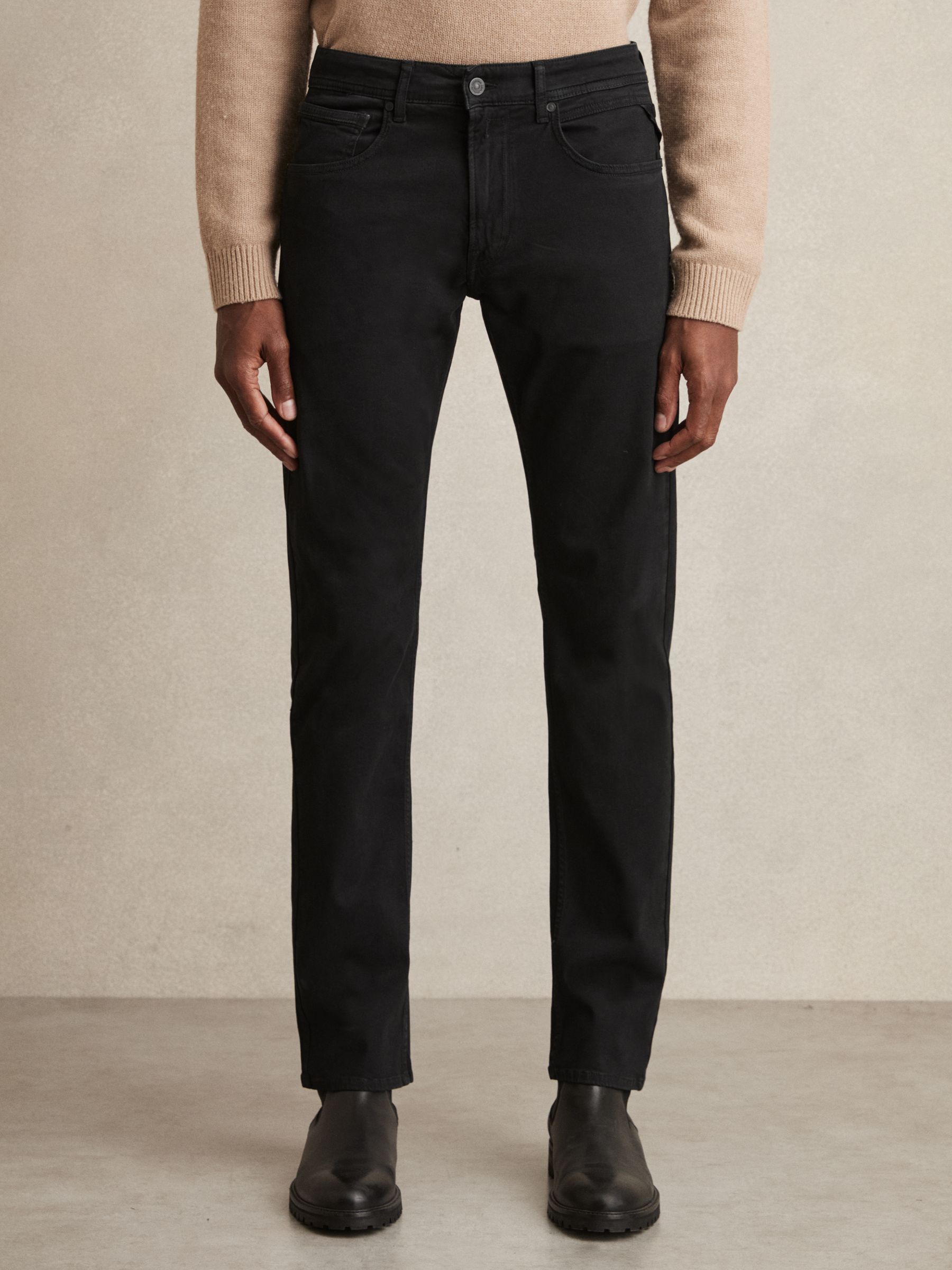 Replay Straight-Leg Jeans in Black - image 3
