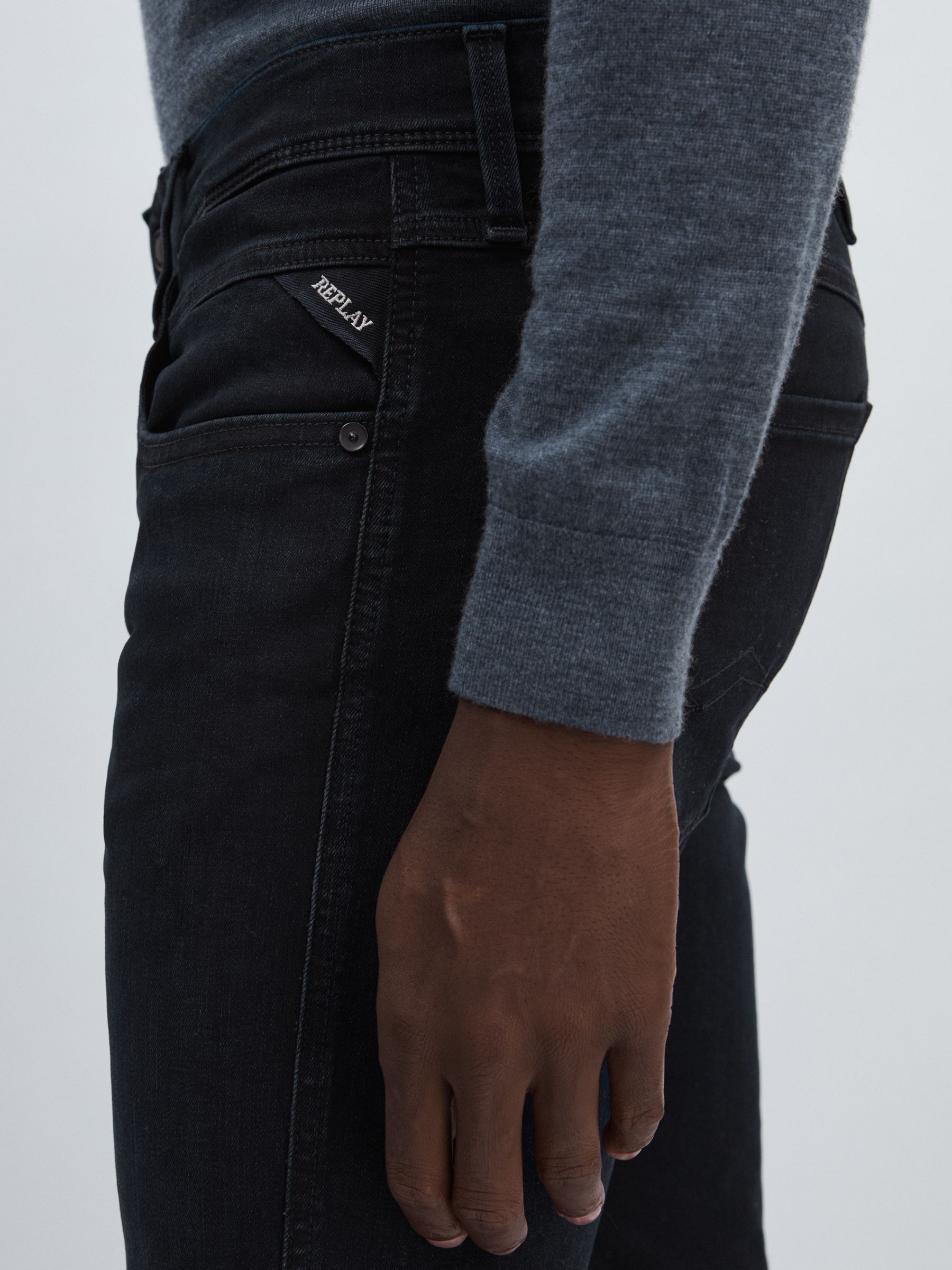 Replay Slim-Fit Hyperflex Jeans in Dark Blue - Image 4 of 6