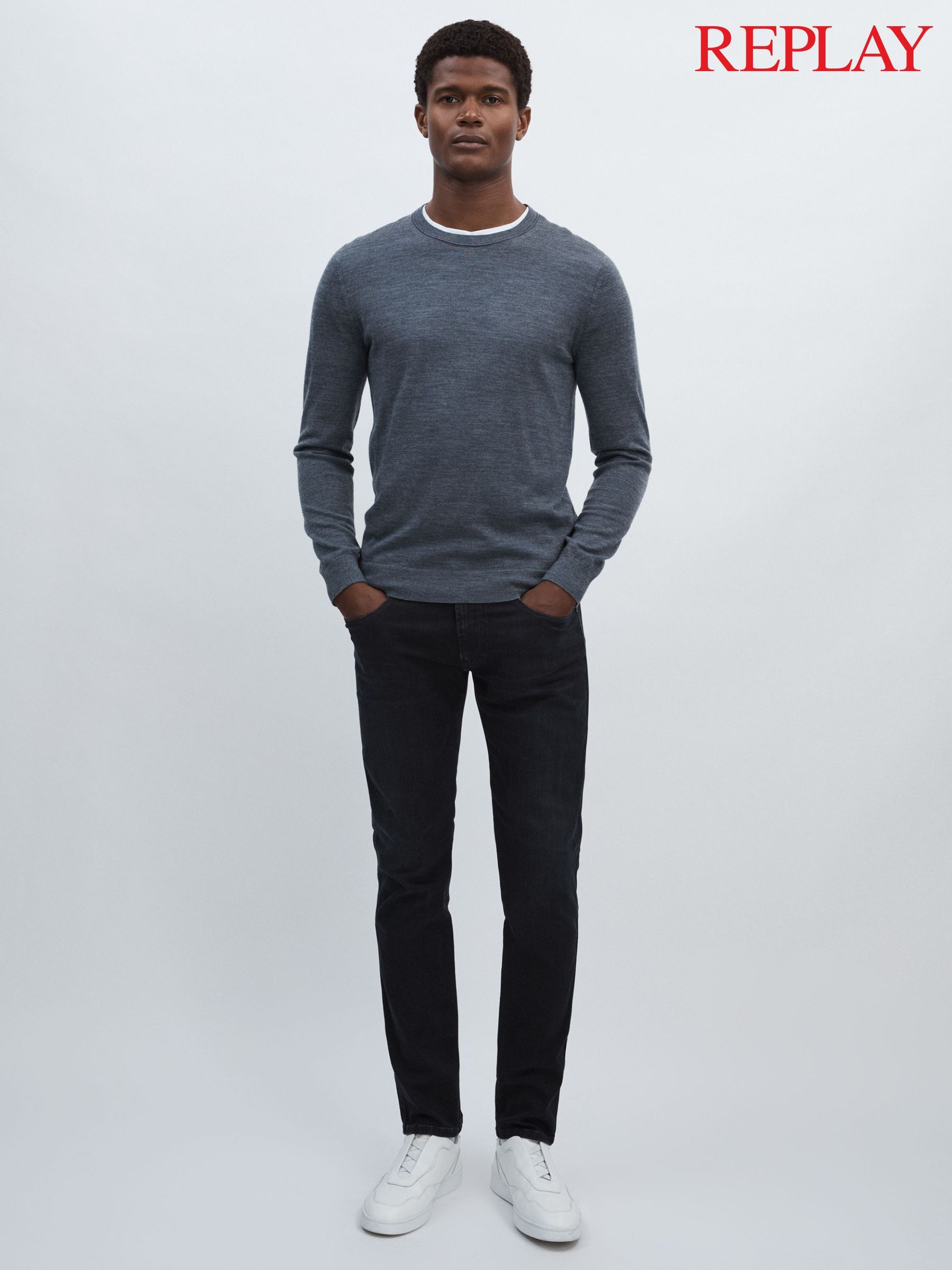 Replay Slim-Fit Hyperflex Jeans in Dark Blue - Image 8 of 8
