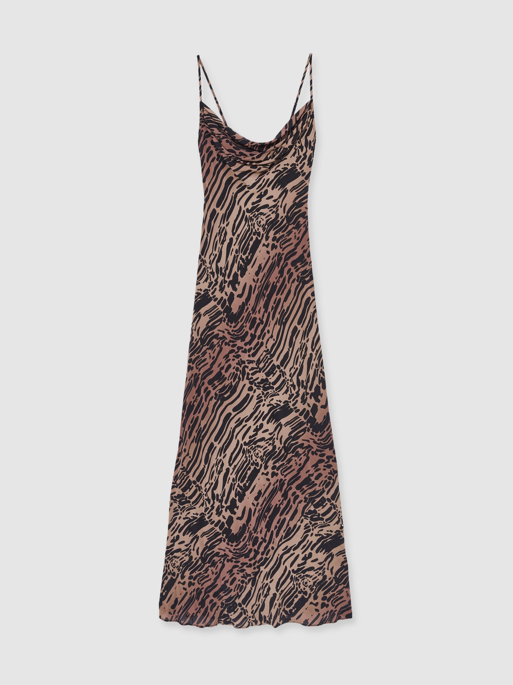 Chiffon Animal Print Maxi Slip Dress in Multi - Image 2 of 5