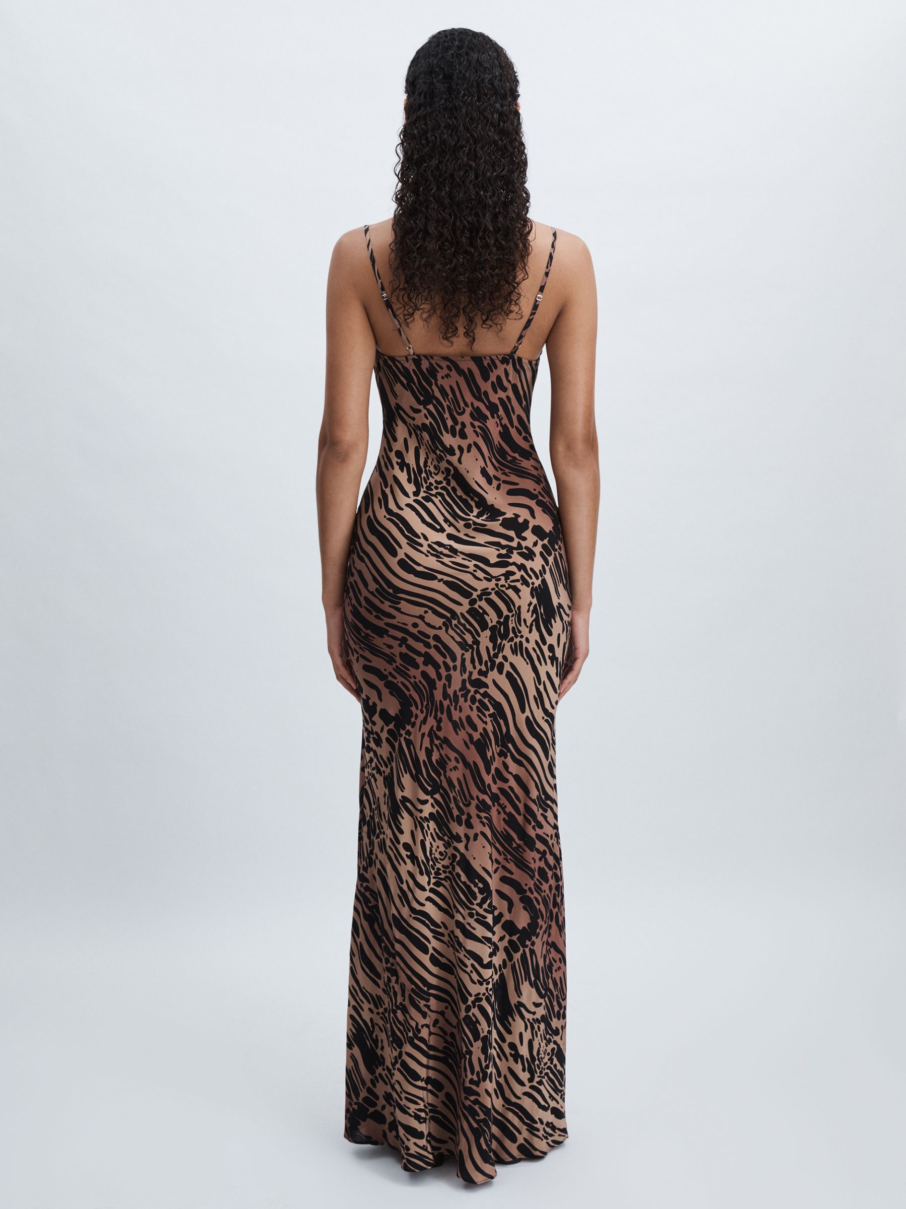 Chiffon Animal Print Maxi Slip Dress in Multi - Image 4 of 5