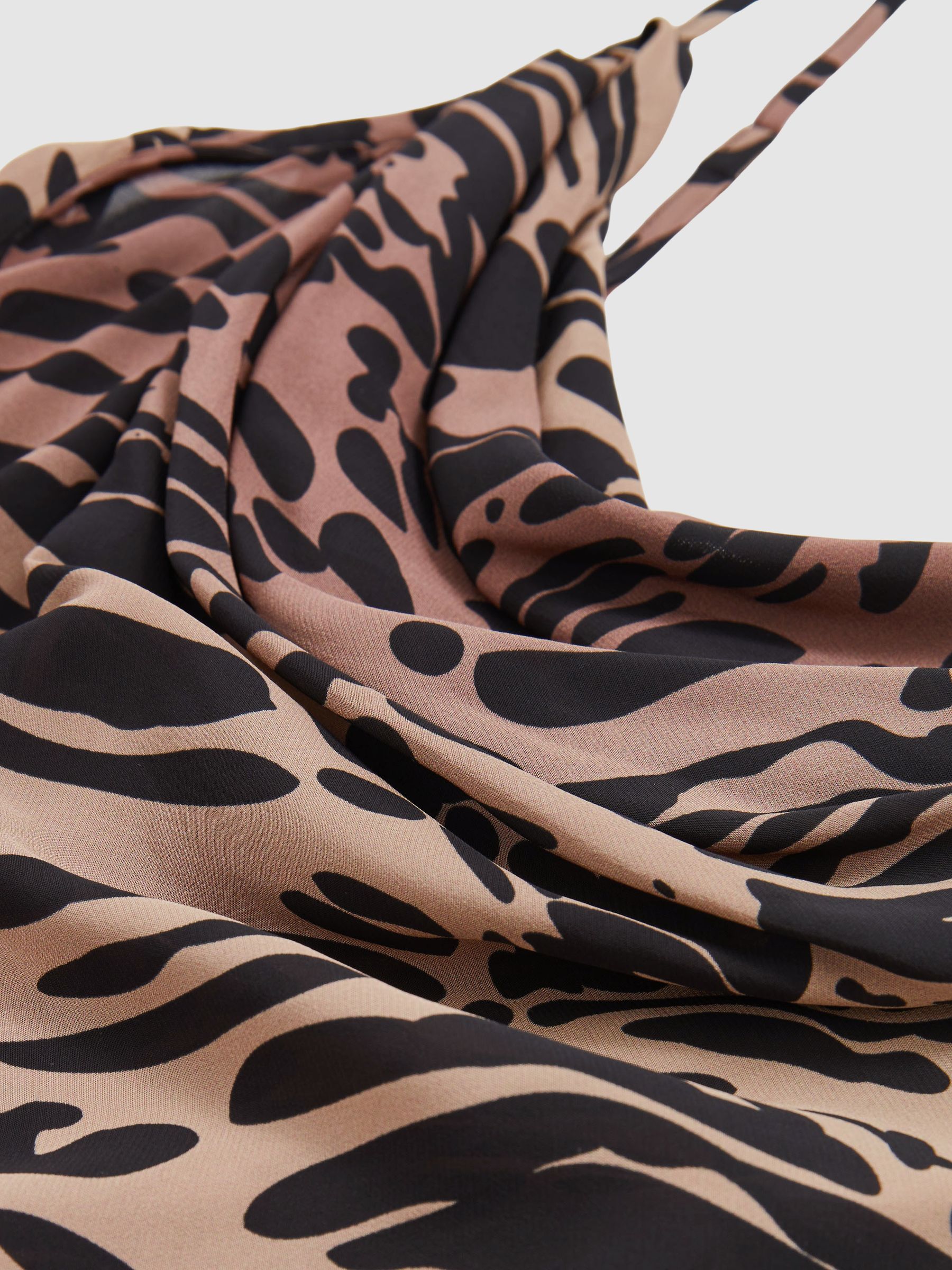 Chiffon Animal Print Maxi Slip Dress in Multi - Image 5 of 5