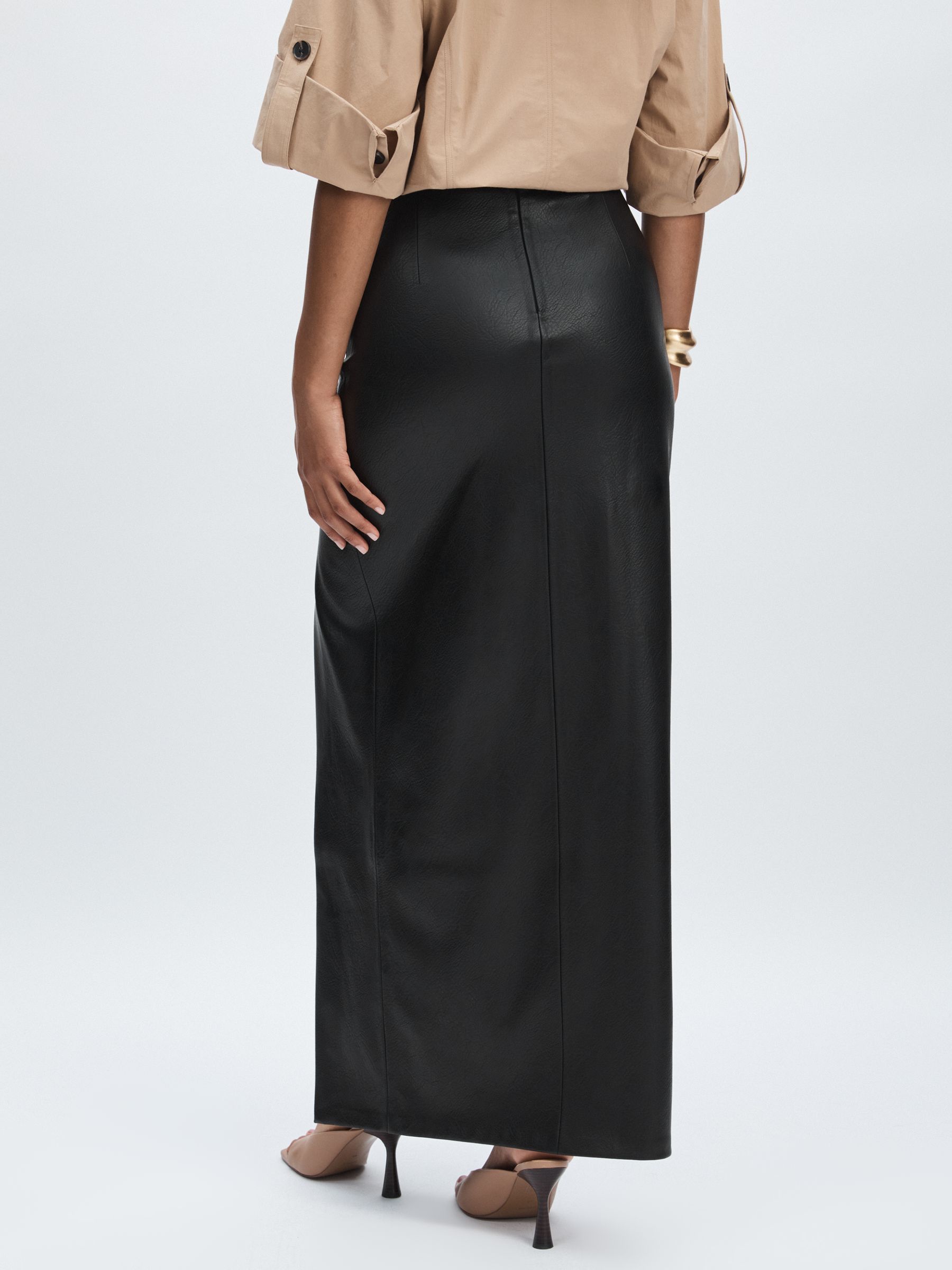 Good American Faux-Leather Maxi Skirt in Black - Image 5 of 6