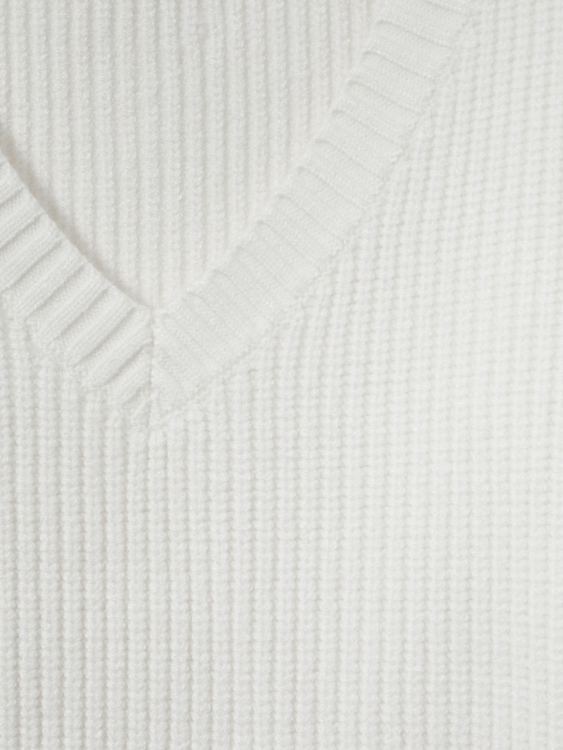 Good American Ribbed V-Neck Jumper in Ivory - Image 5 of 5