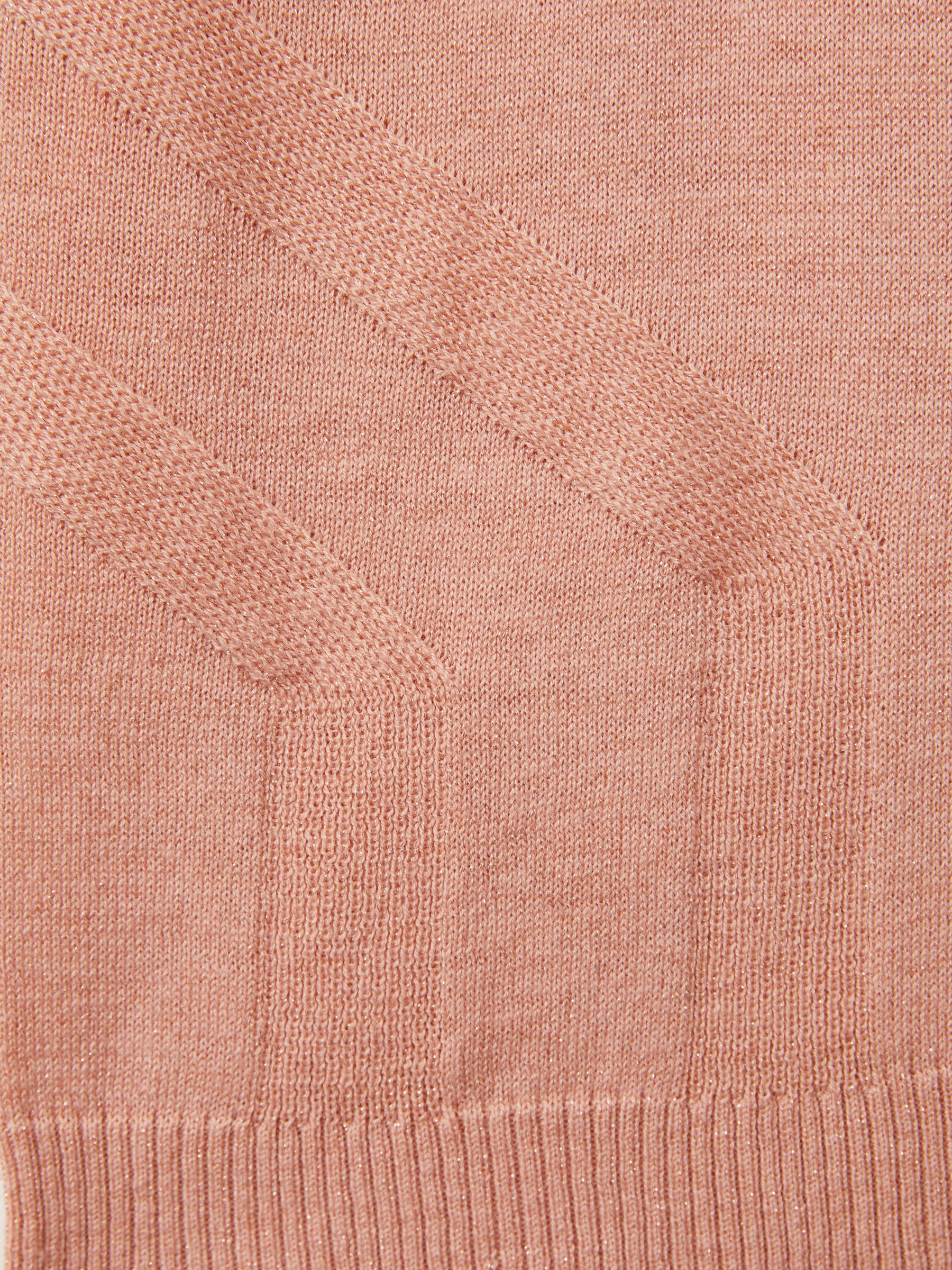 Triste Peach Paige Peach Metallic Ruffle Trim Top - Image 6 of 6