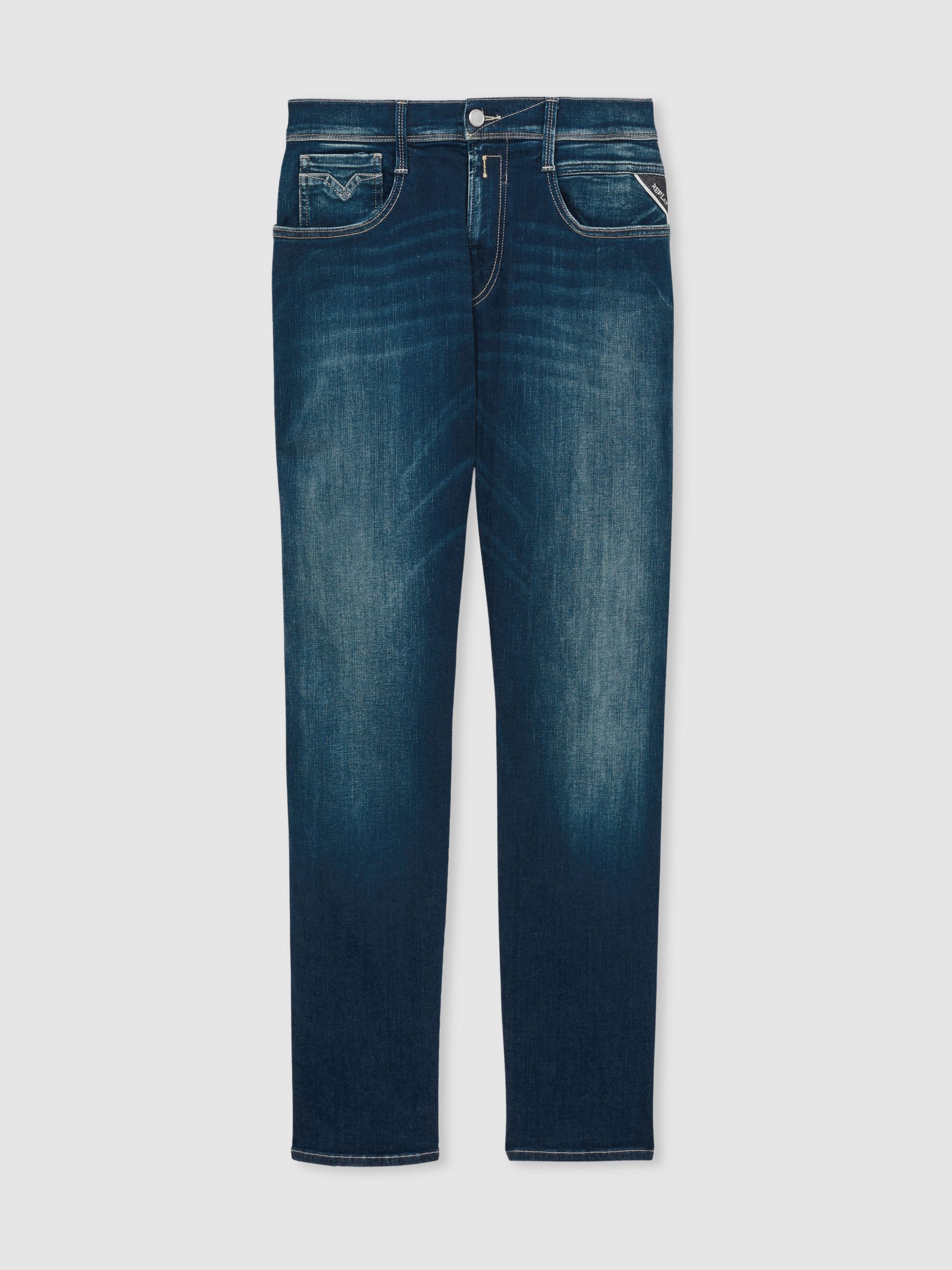 Replay Slim-Fit Hyperflex Jeans in Mid Blue - Image 2 of 5