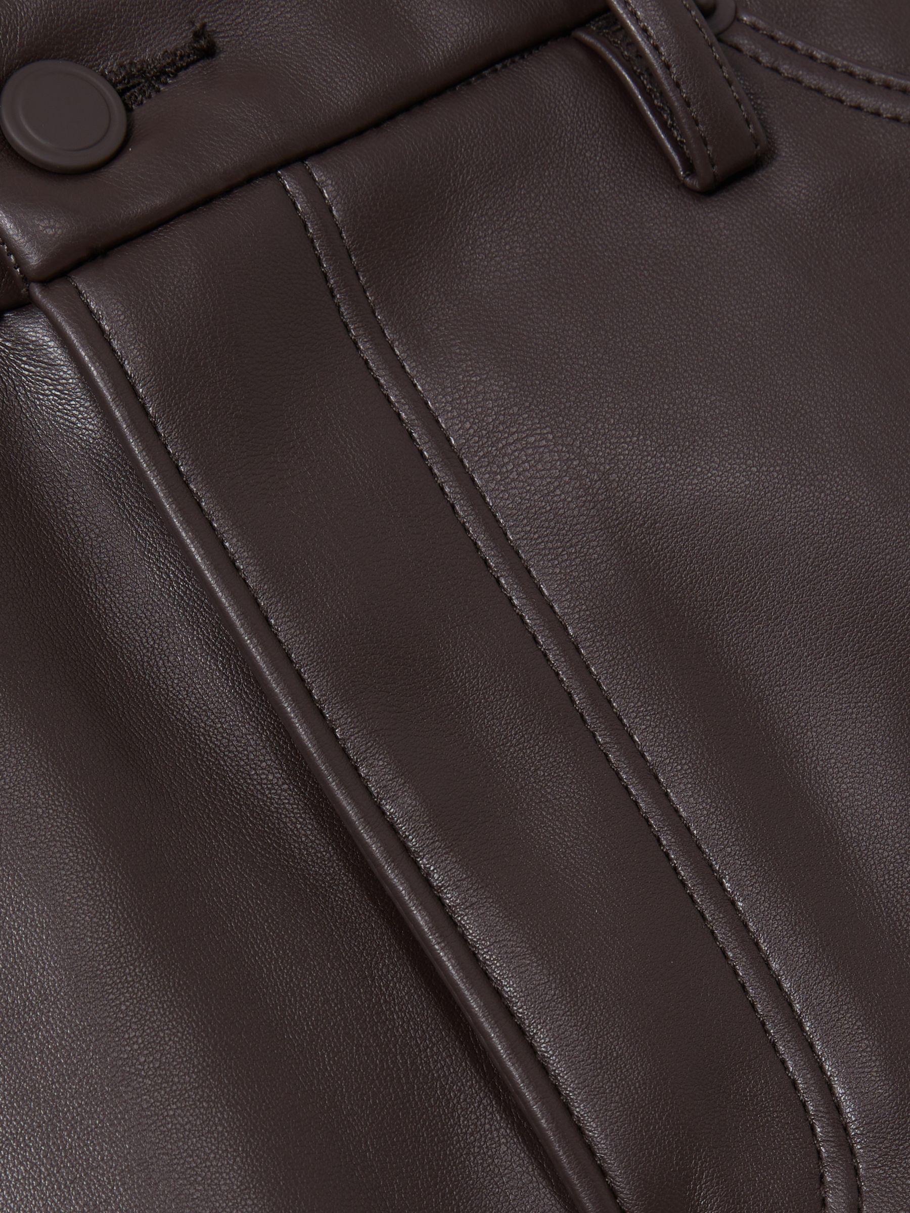 Good American Faux-Leather Mini Skirt in Black/Brown - Image 6 of 6