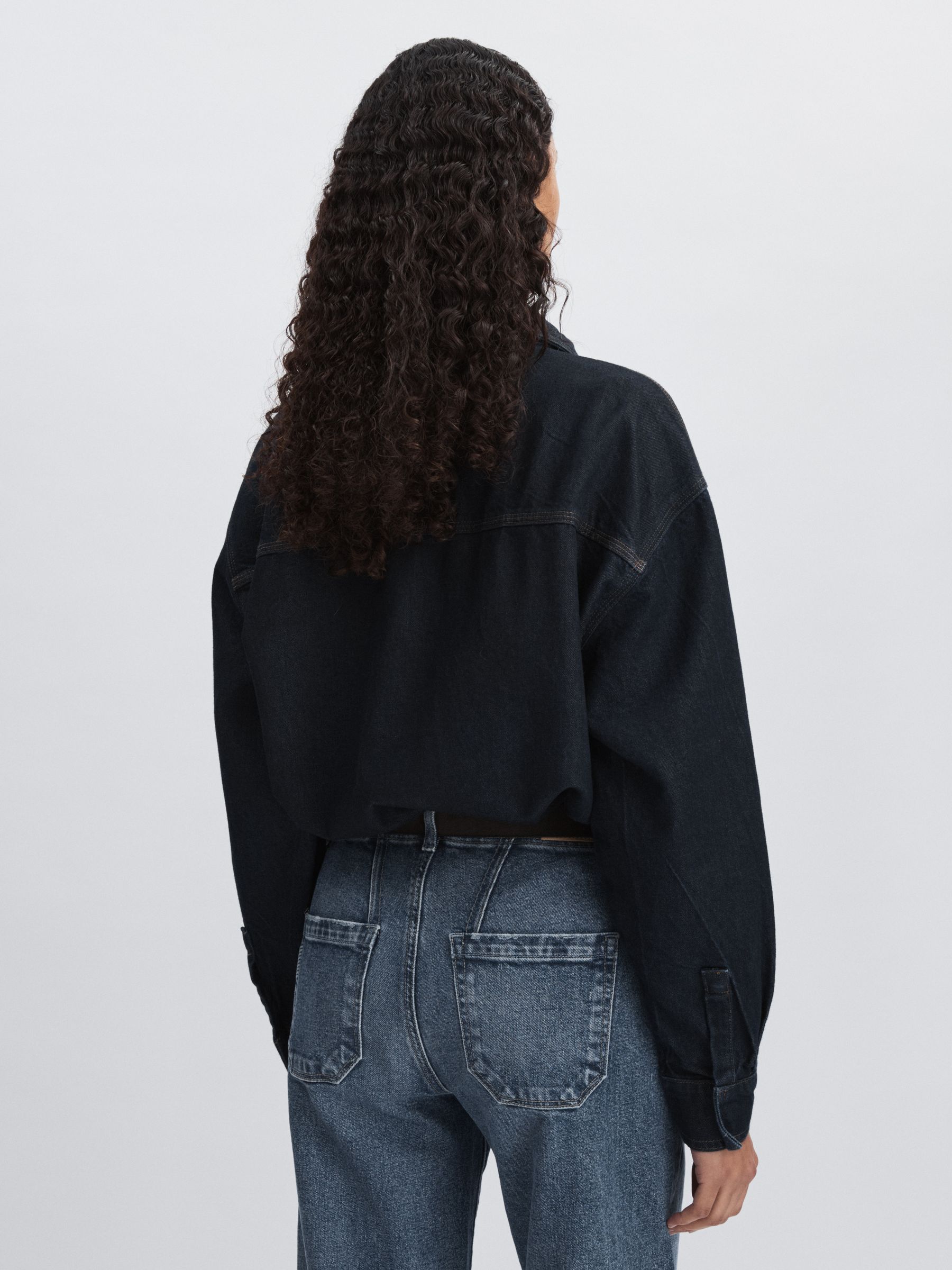 Oversized Denim Shirt in Dark Indigo - Image 5 of 6