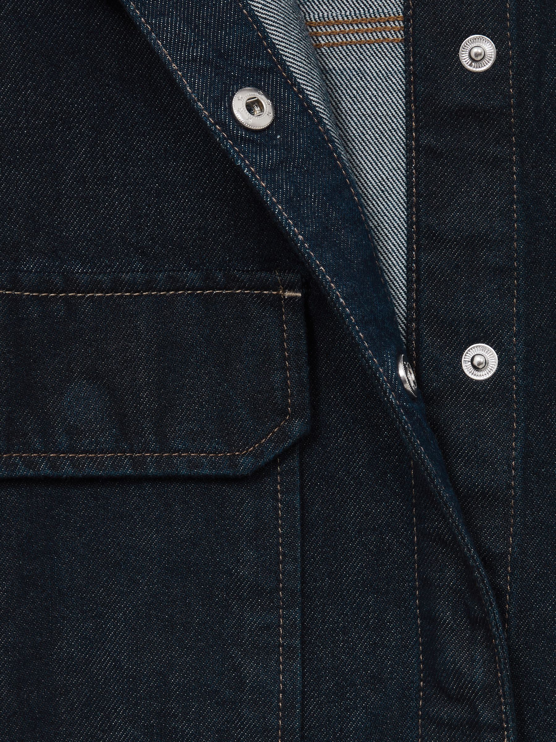 Oversized Denim Shirt in Dark Indigo - Image 6 of 6