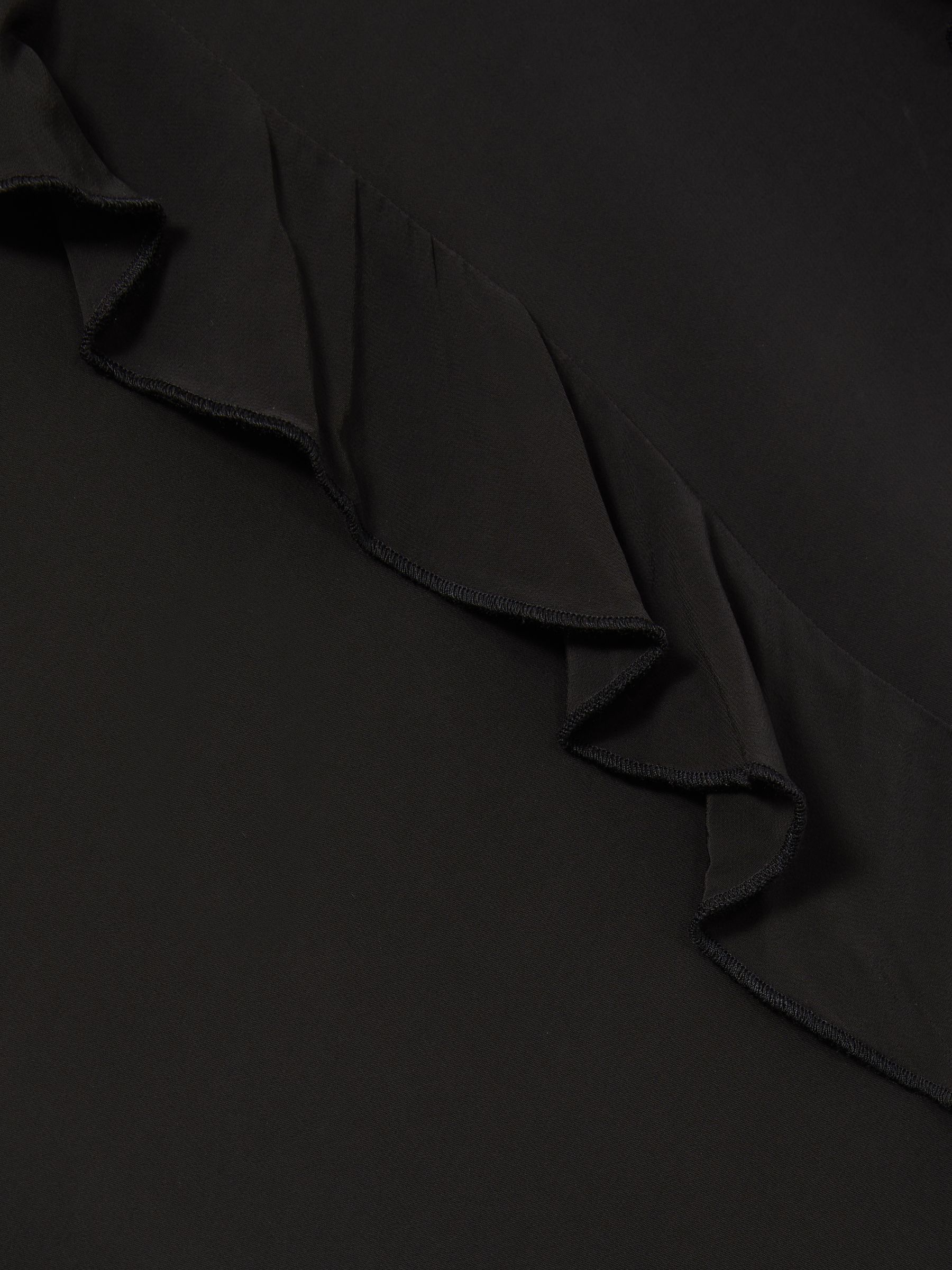 Ruffled Chiffon Slip Dress in Black - Image 6 of 6