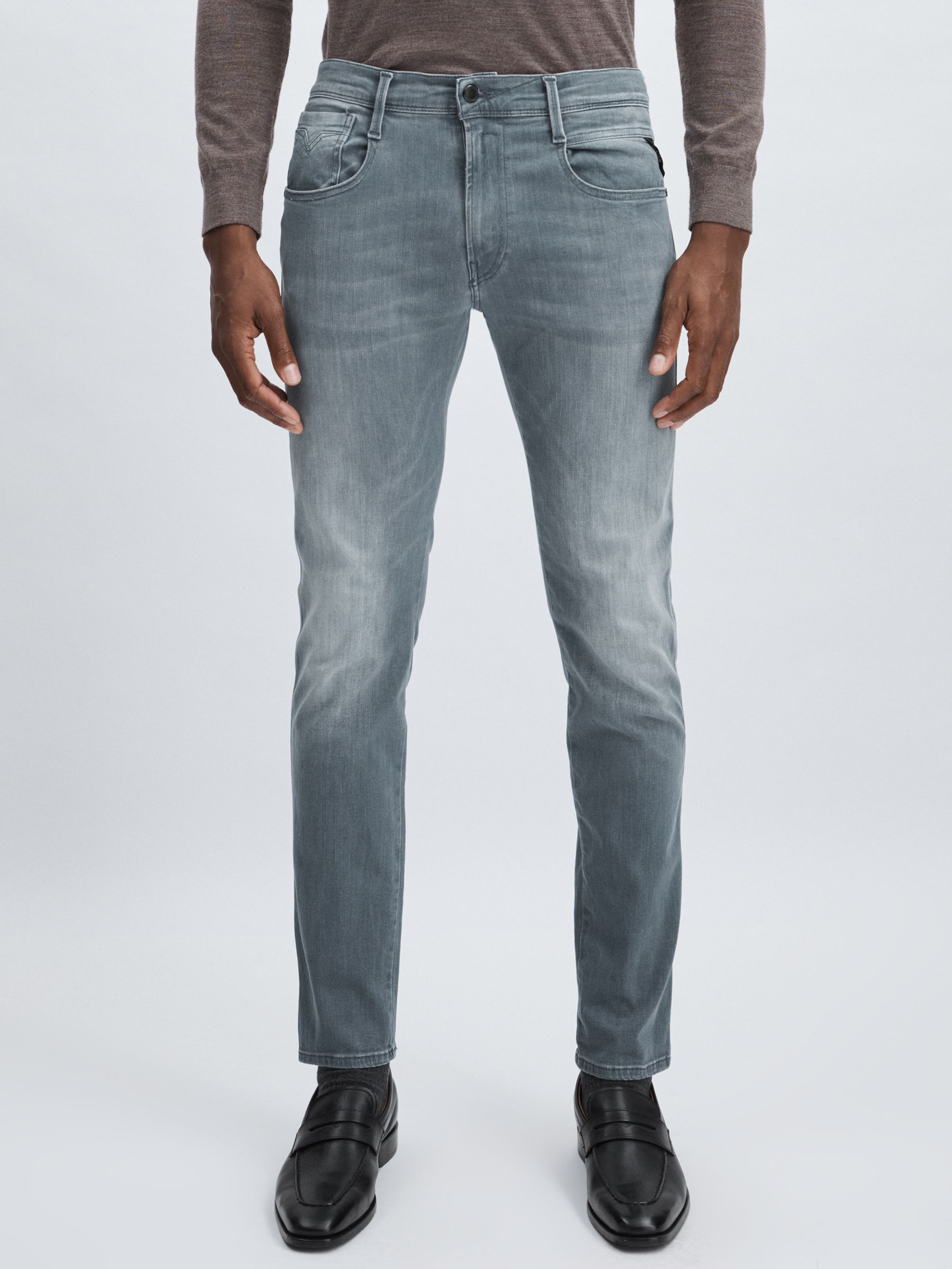 Replay Slim-Fit Hyperflex Jeans in Mid Grey - Image 3 of 7