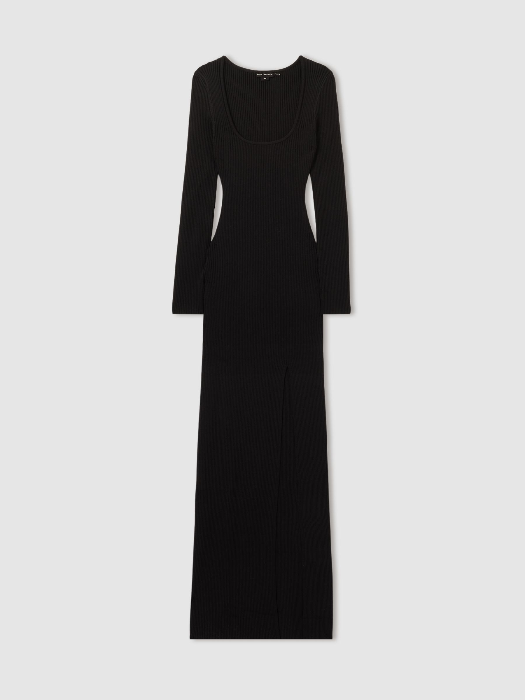 Good American Ribbed Midi Dress in Black - Image 1 of 5