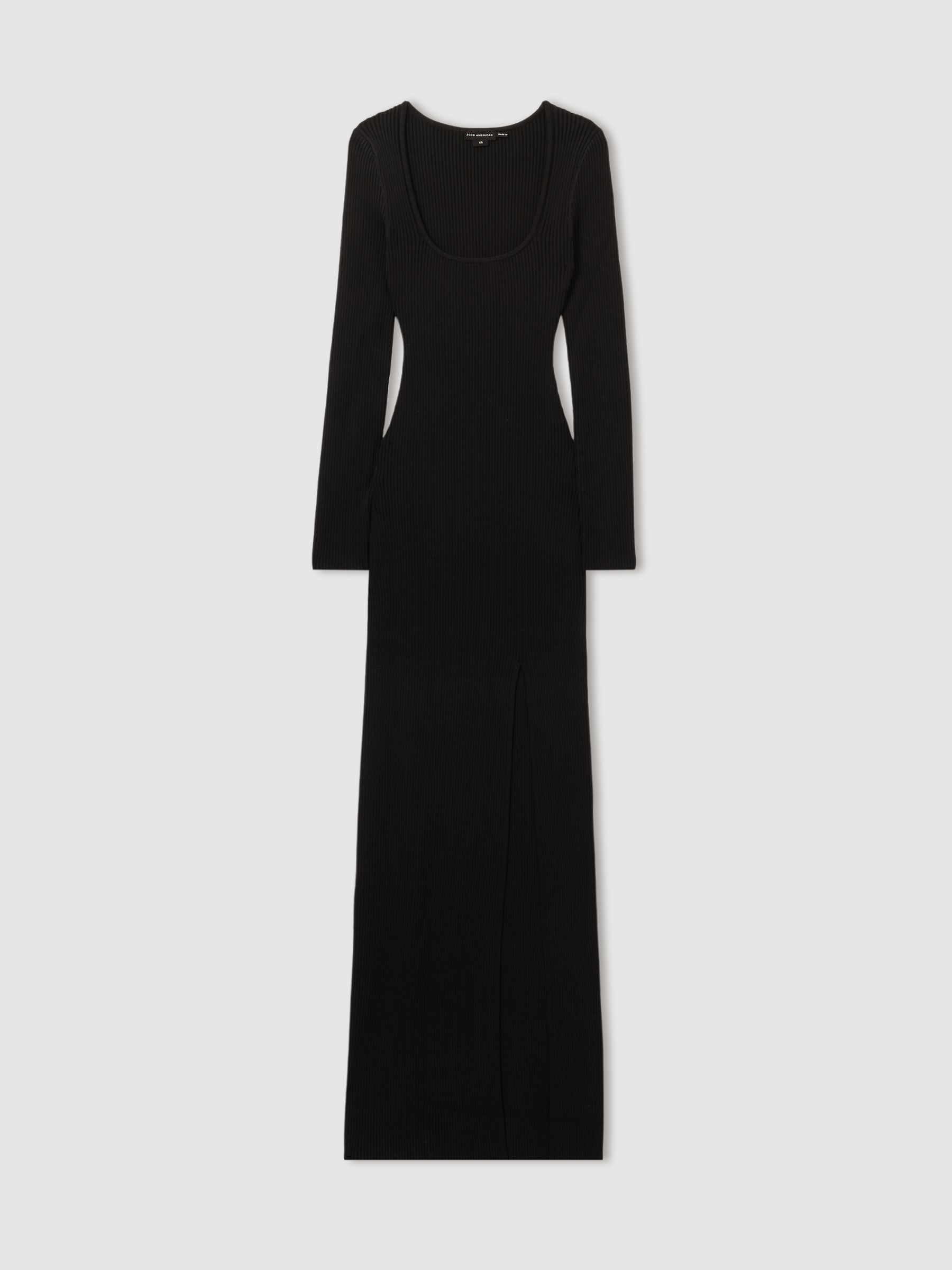 Good American Ribbed Midi Dress in Black - image 1