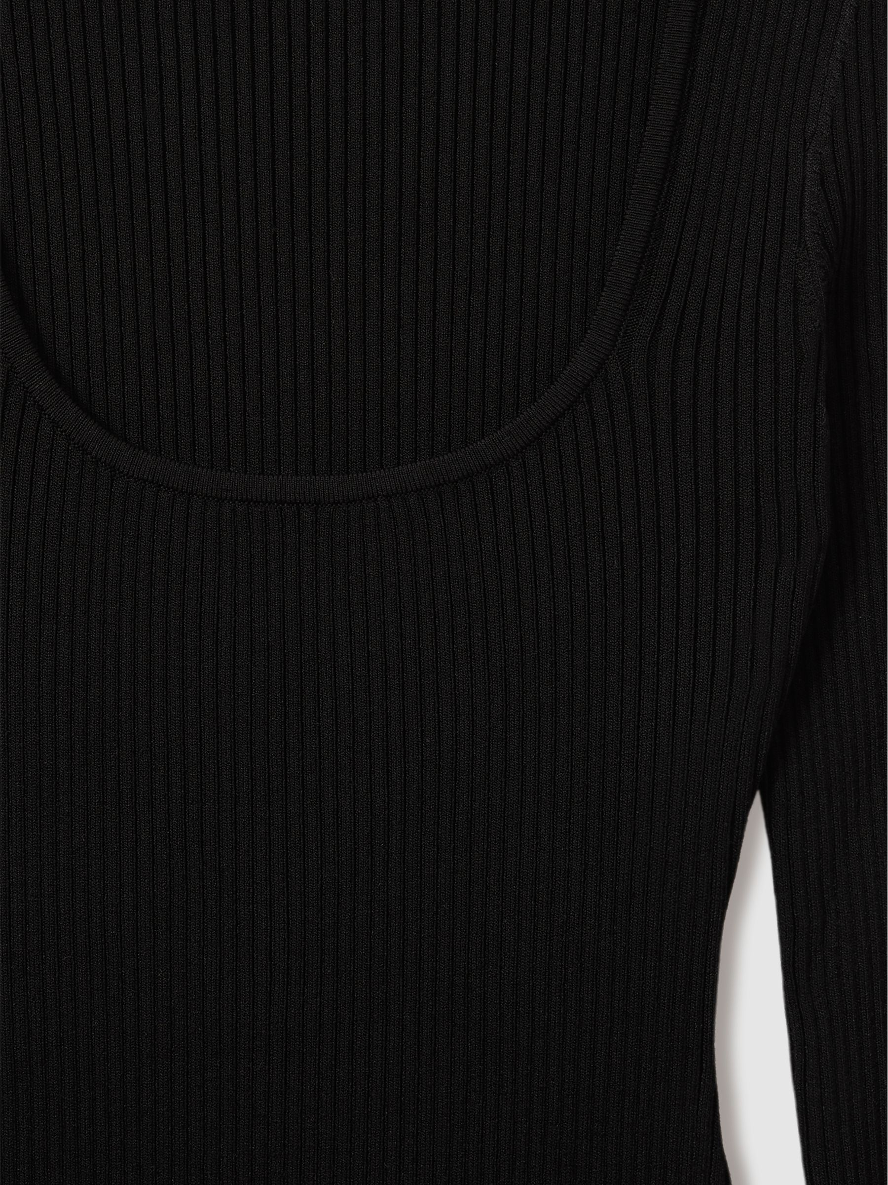 Good American Ribbed Midi Dress in Black - image 5