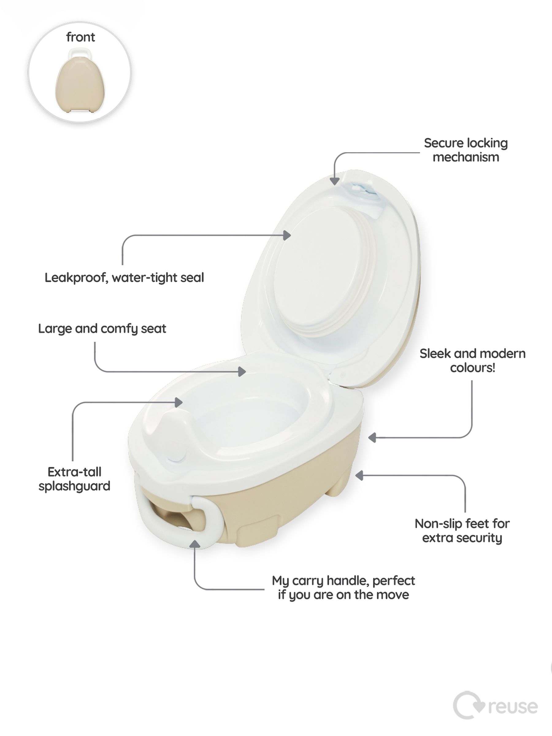 Natural Beige Travel Potty - Image 5 of 6