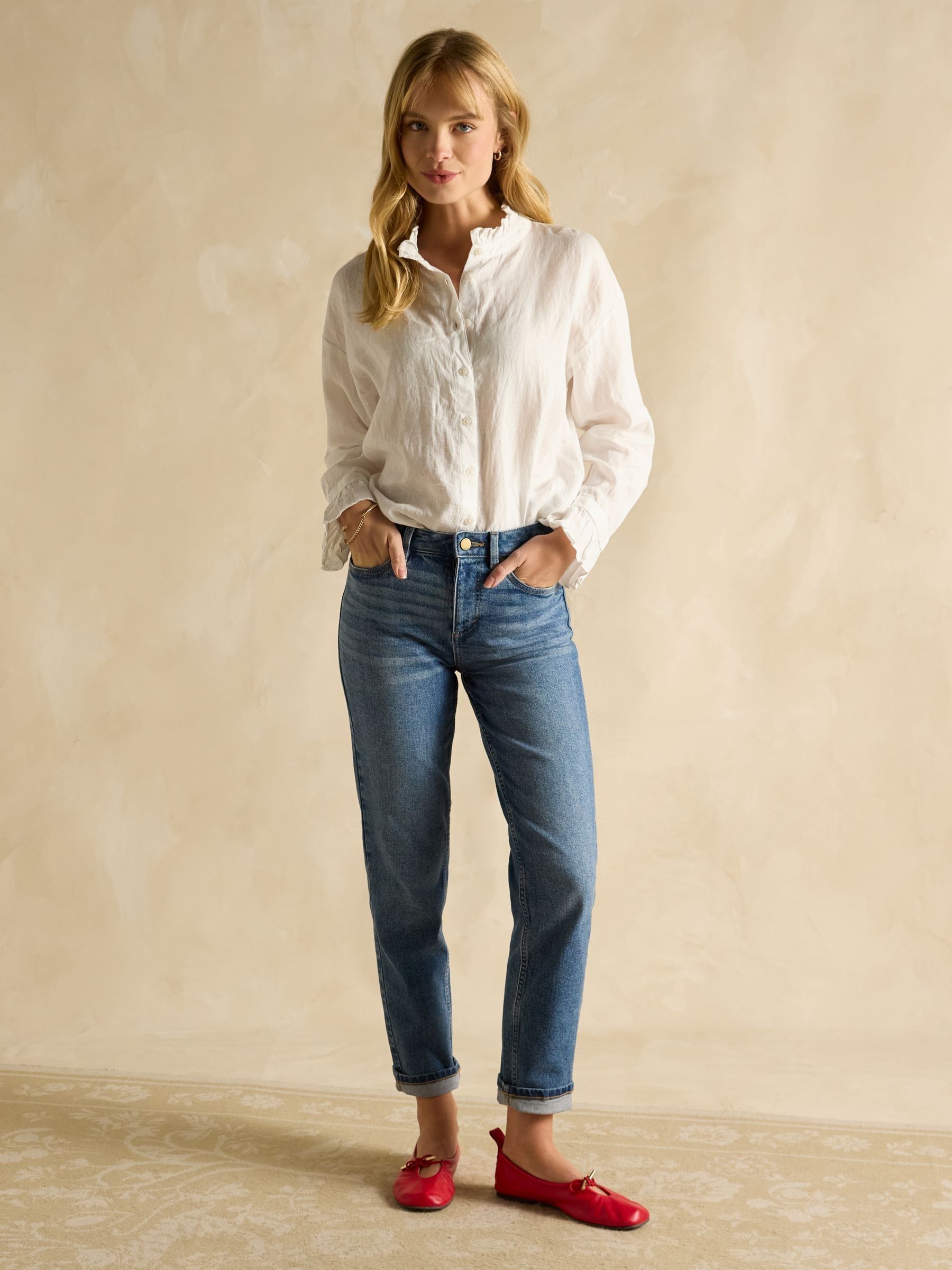 Dakota White 100% Linen Shirt - Image 3 of 7