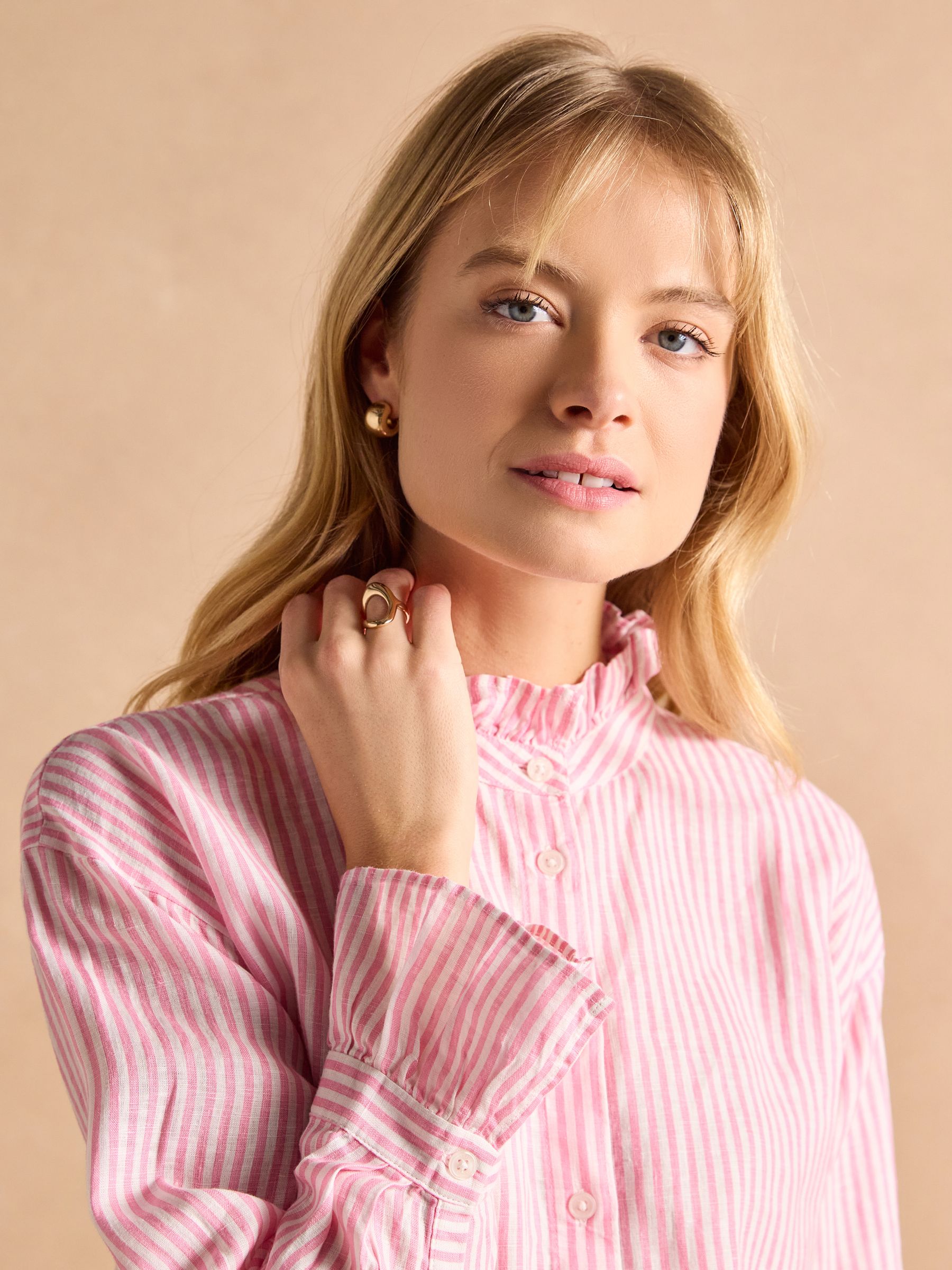 Dakota Pink 100% Linen Shirt - Image 4 of 7