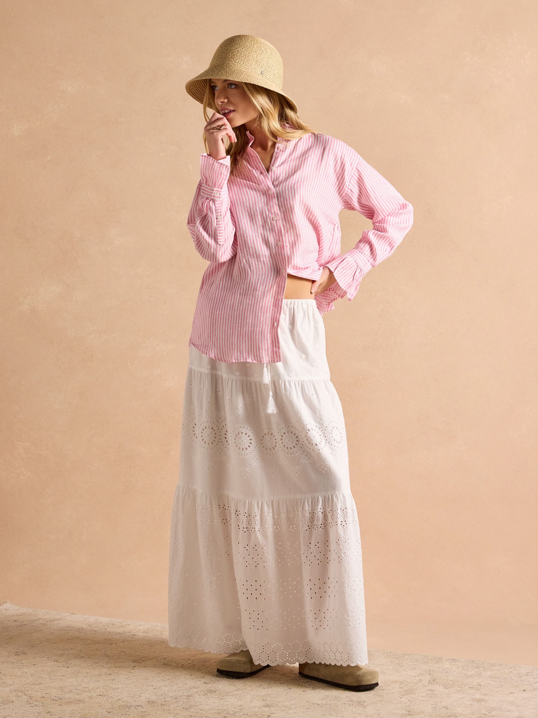 Dakota Pink 100% Linen Shirt - Image 5 of 7