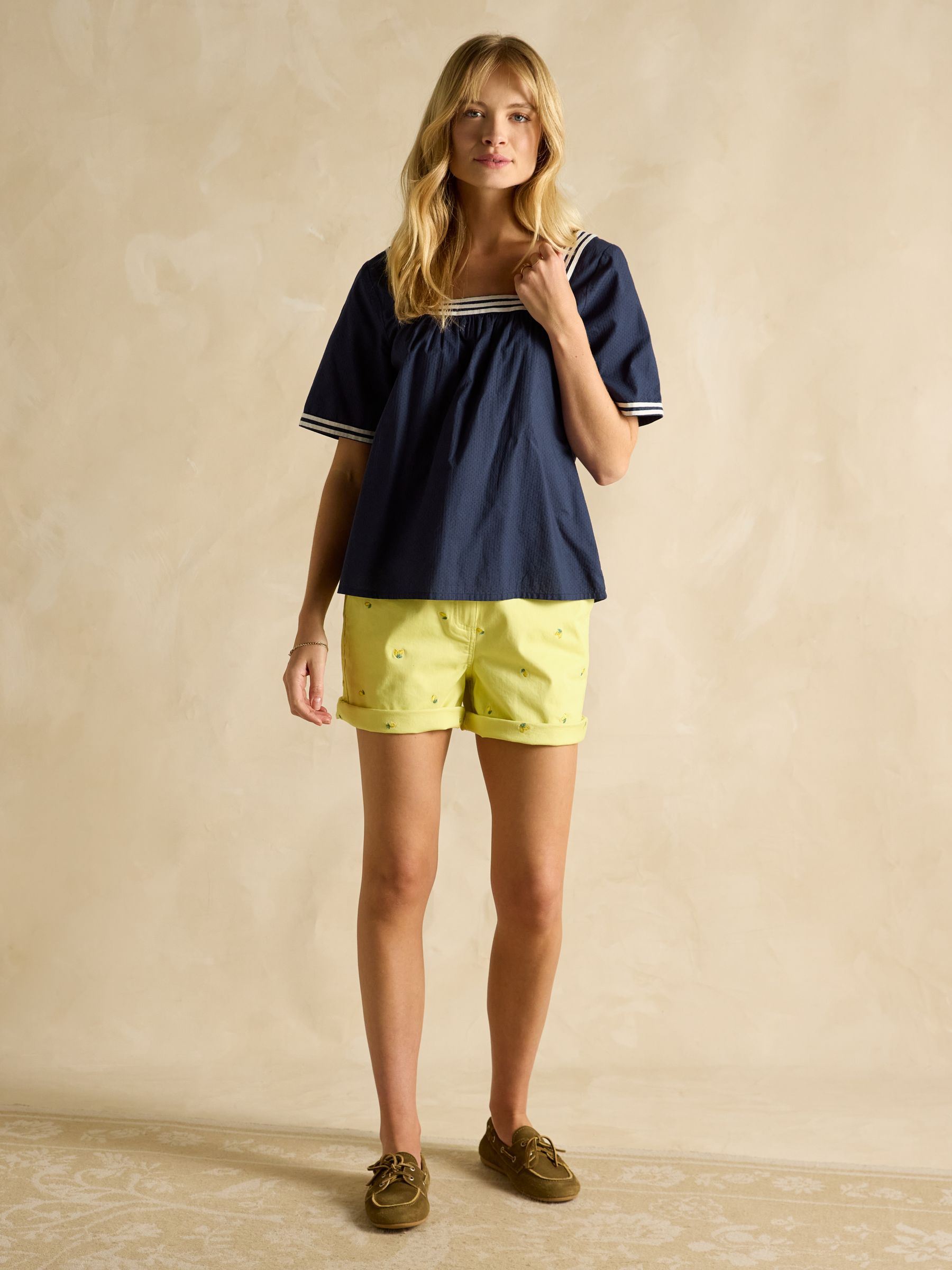 Elizie Navy Cotton Blouse - Image 7 of 9