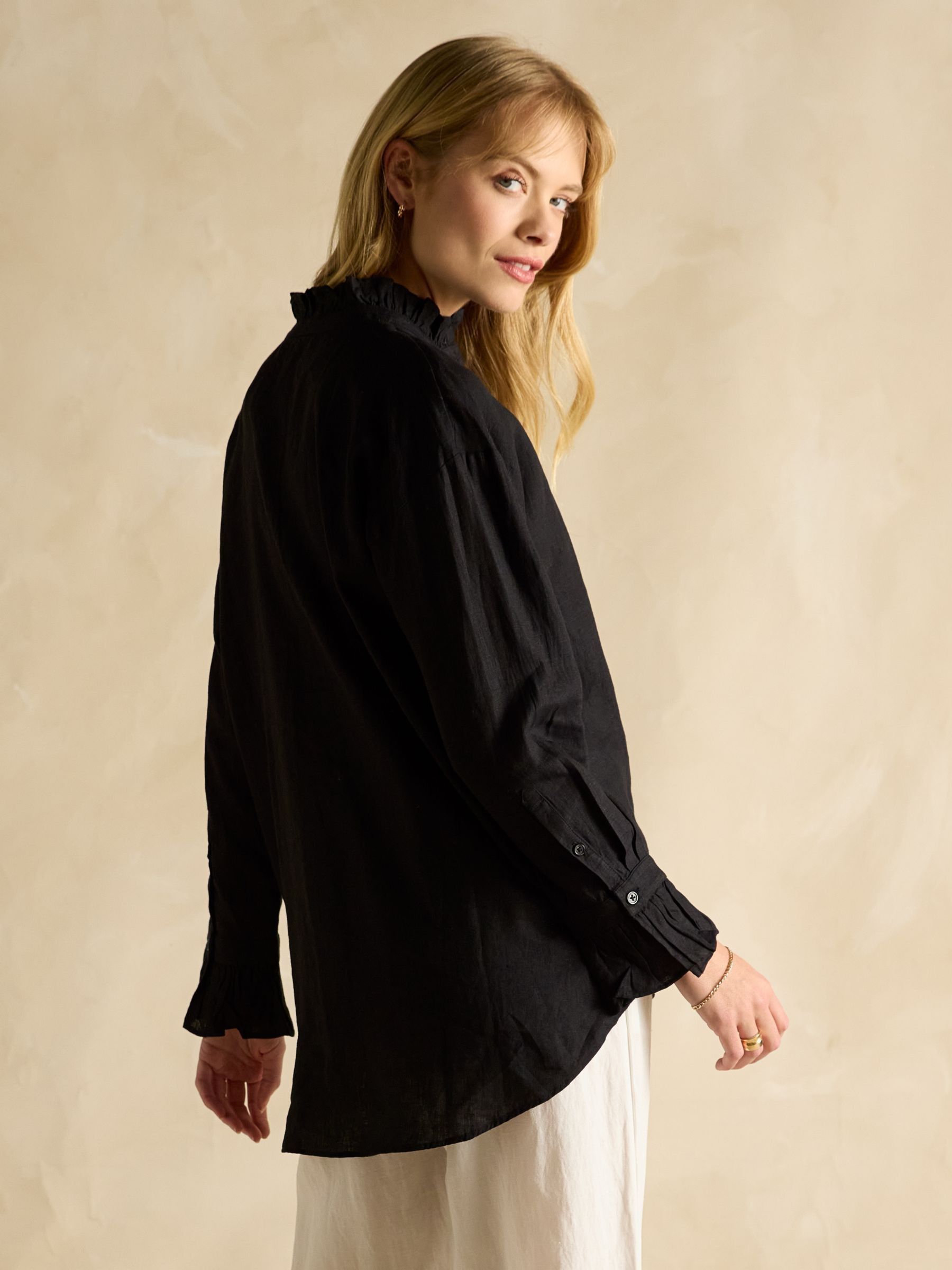 Dakota Black 100% Linen Shirt - Image 2 of 6