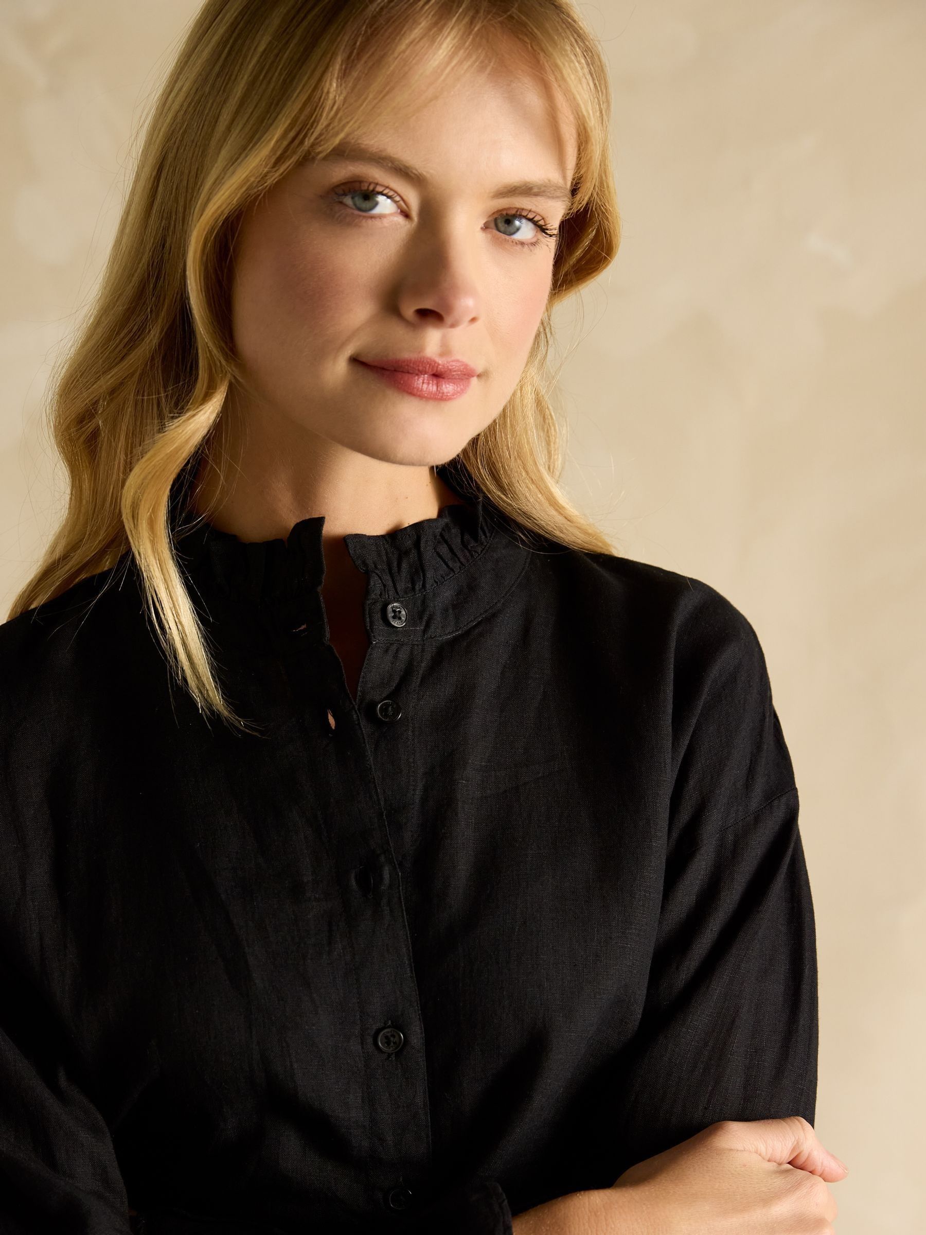 Dakota Black 100% Linen Shirt - Image 3 of 6