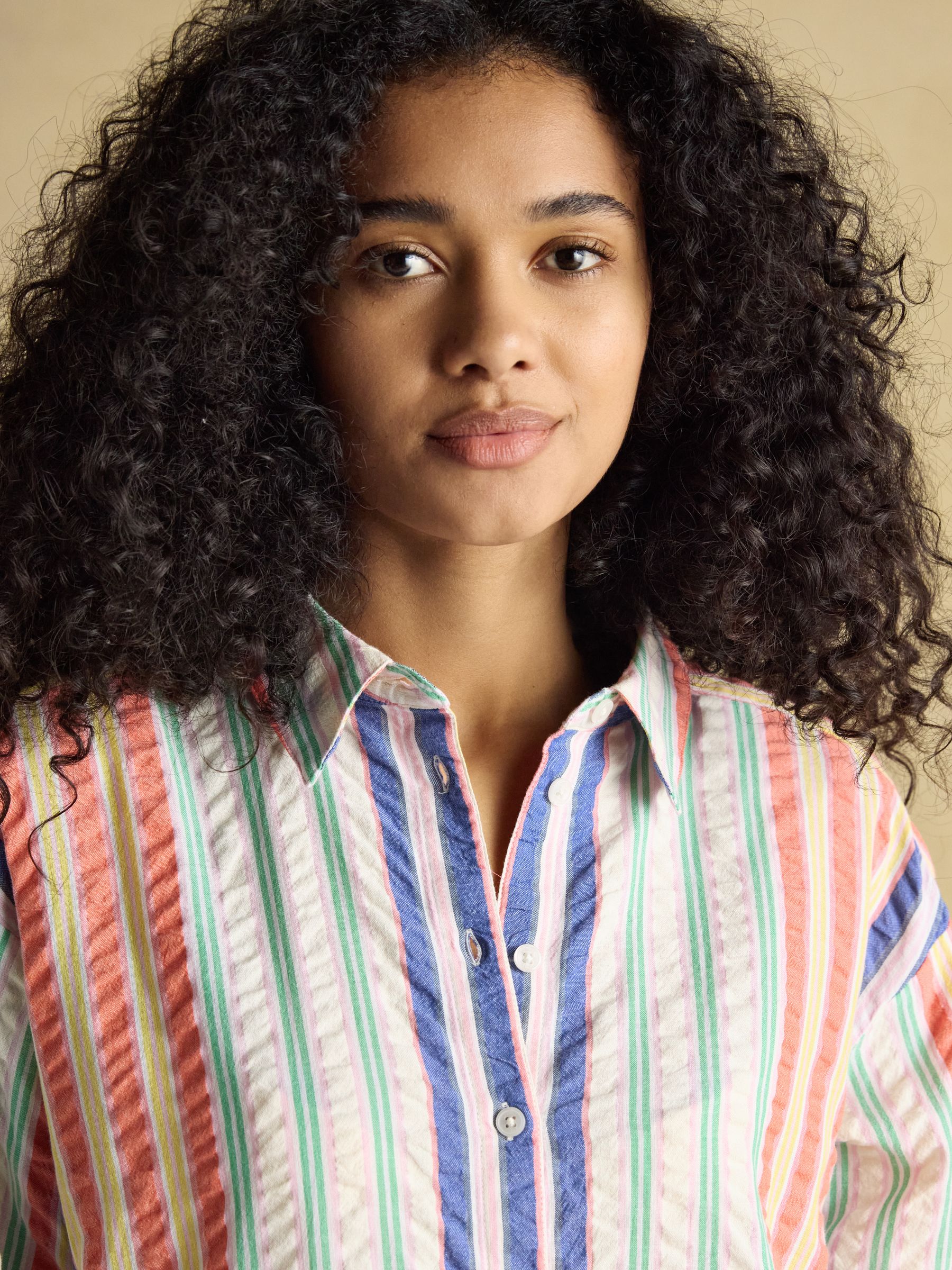 Sara Multi Striped Long Sleeve Seersucker Shirt - Image 5 of 8