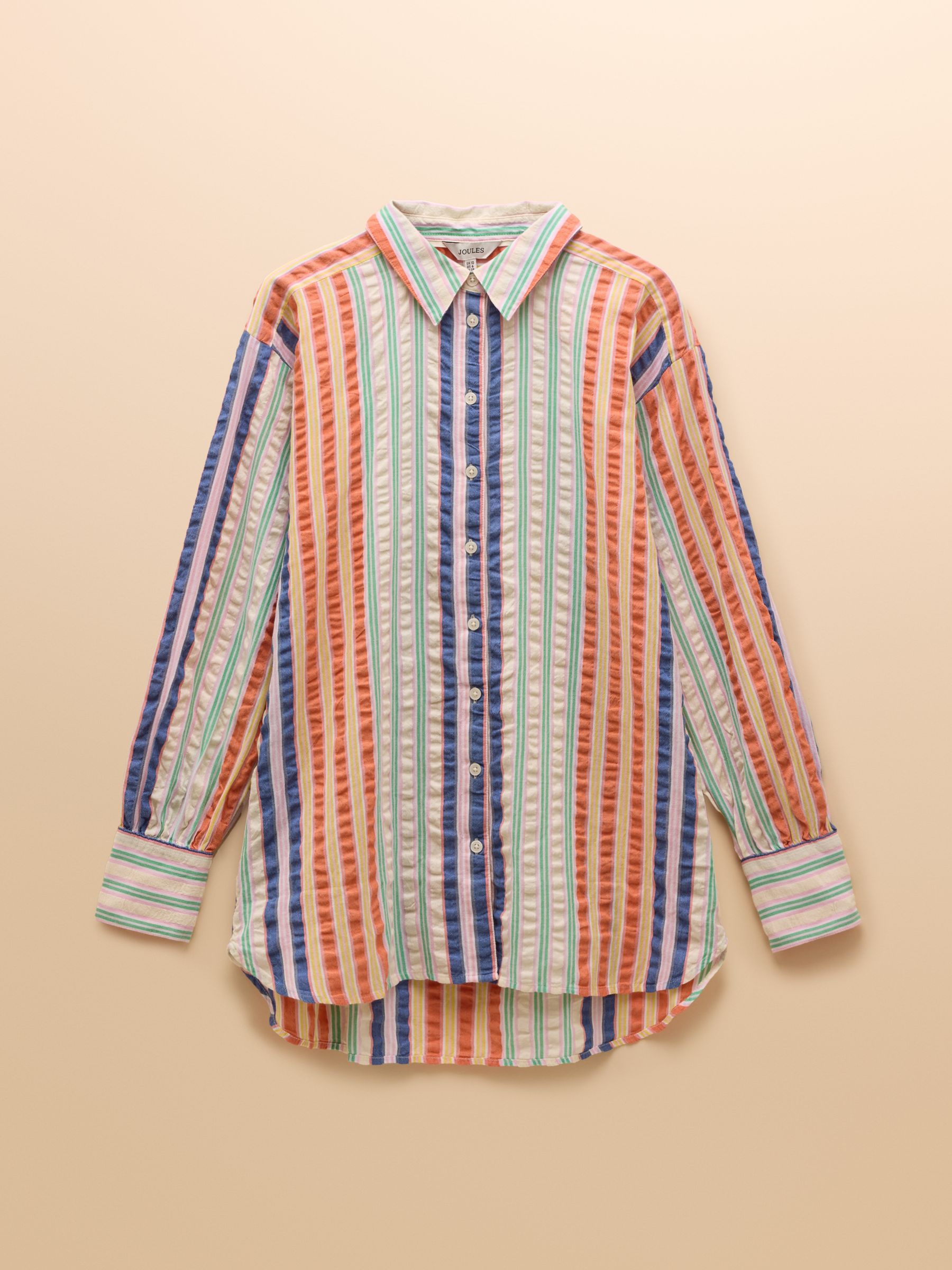 Sara Multi Striped Long Sleeve Seersucker Shirt - Image 8 of 8